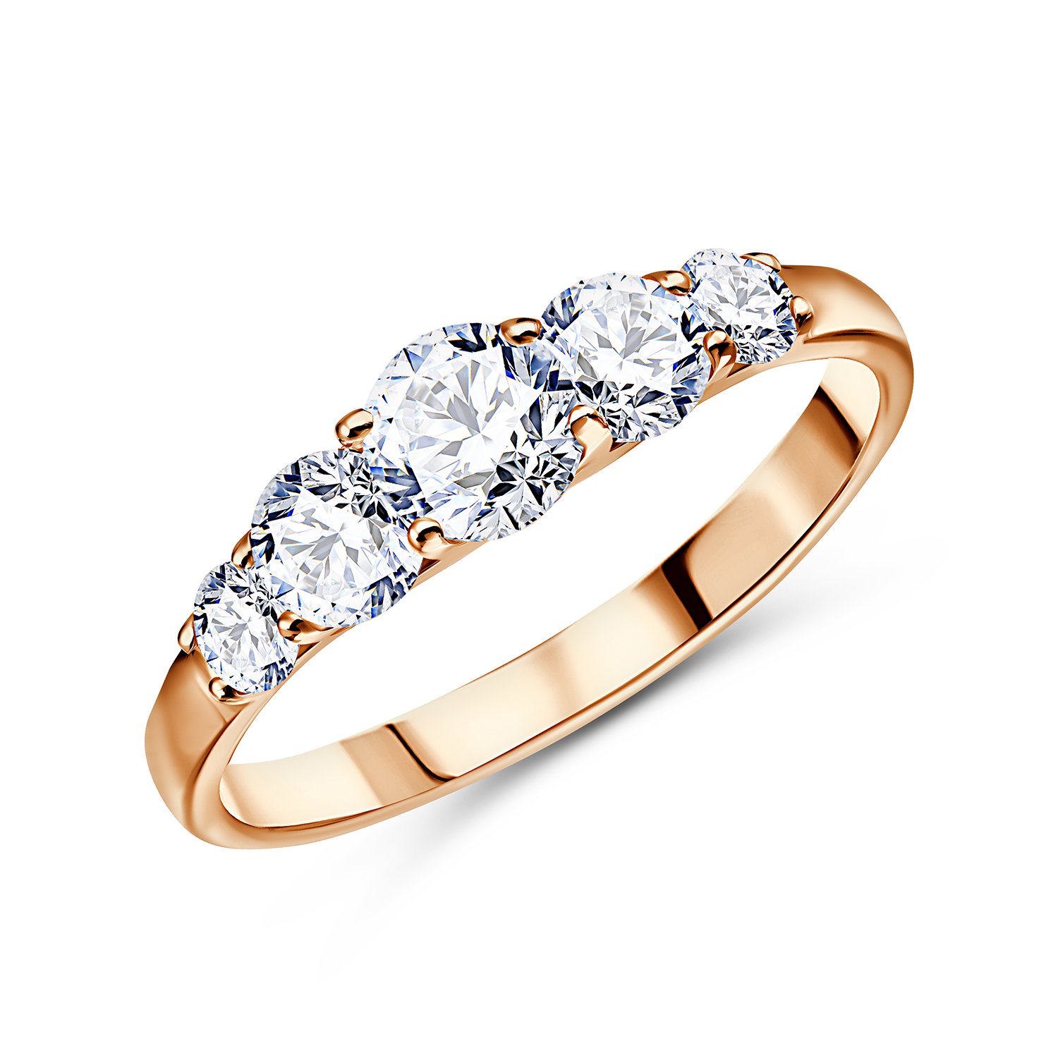 Серебряное кольцо с фианитами SWAROVSKI и позолотой