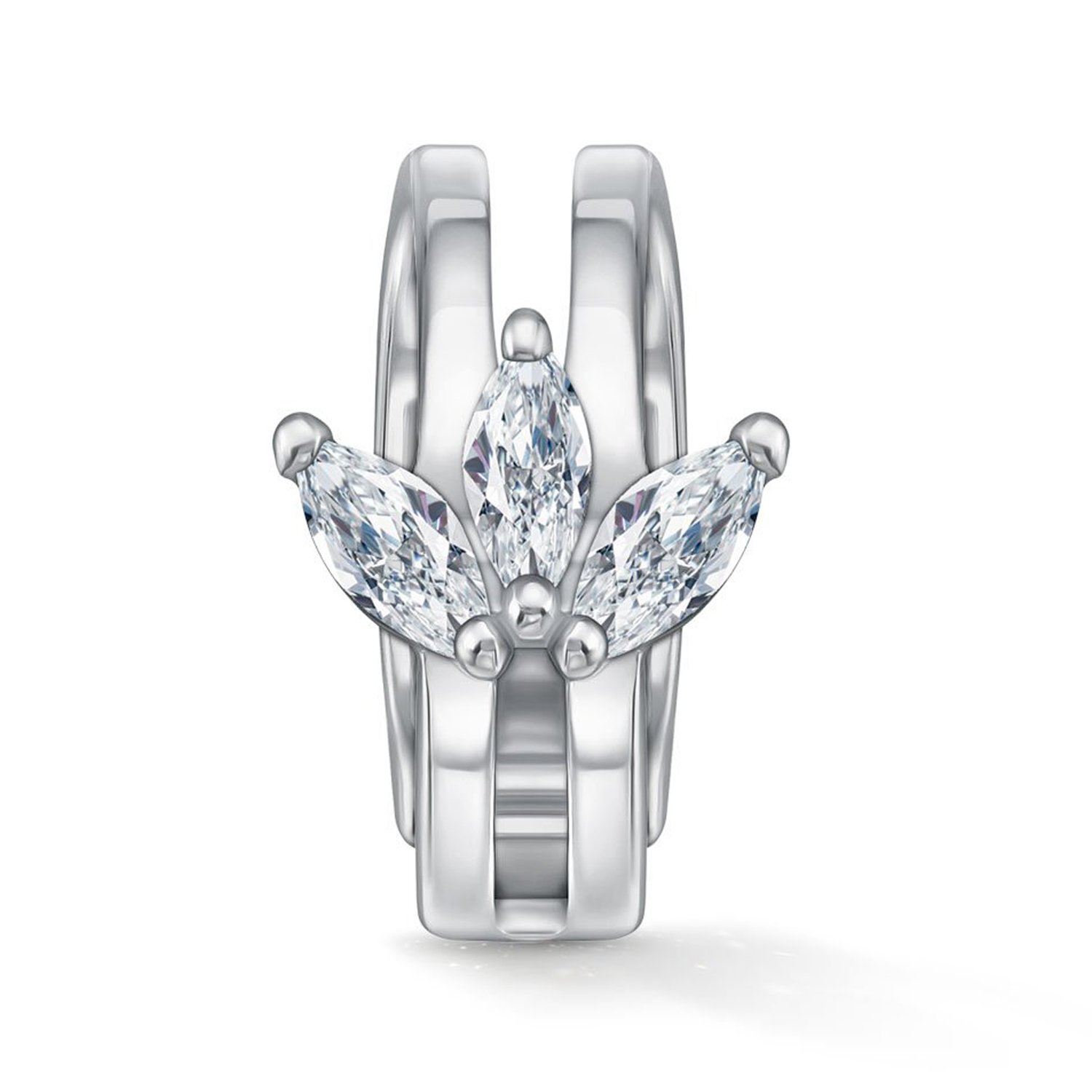 Серебряная серьга с фианитами