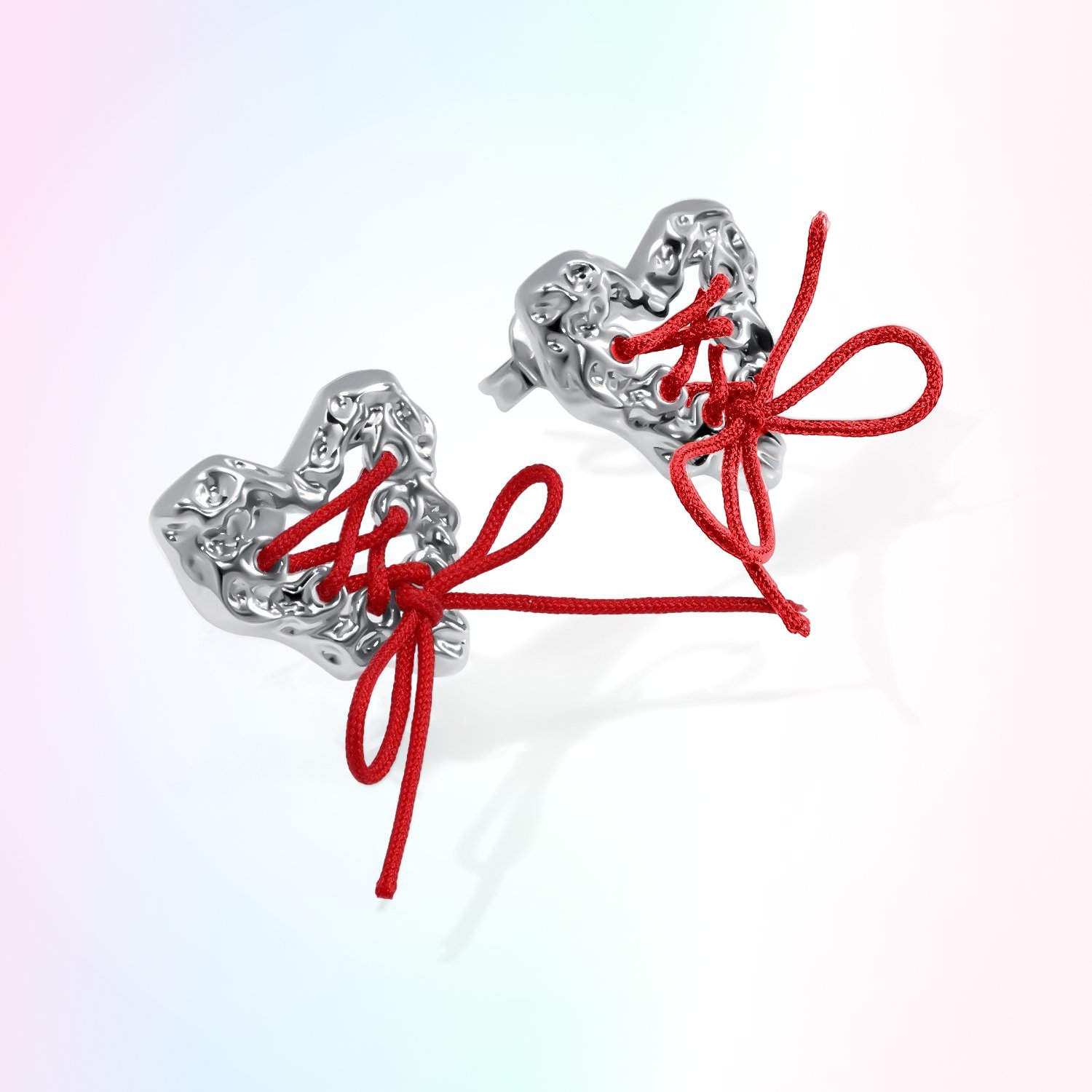 Серебряные серьги со шнурком