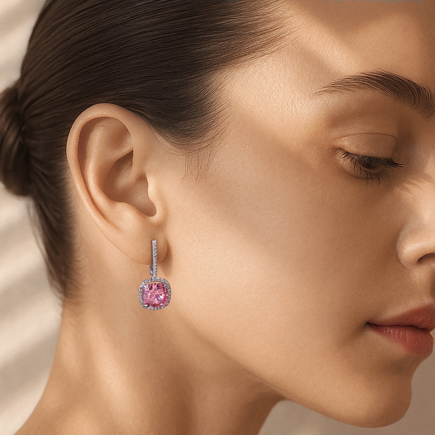 Серебряные серьги с фианитами