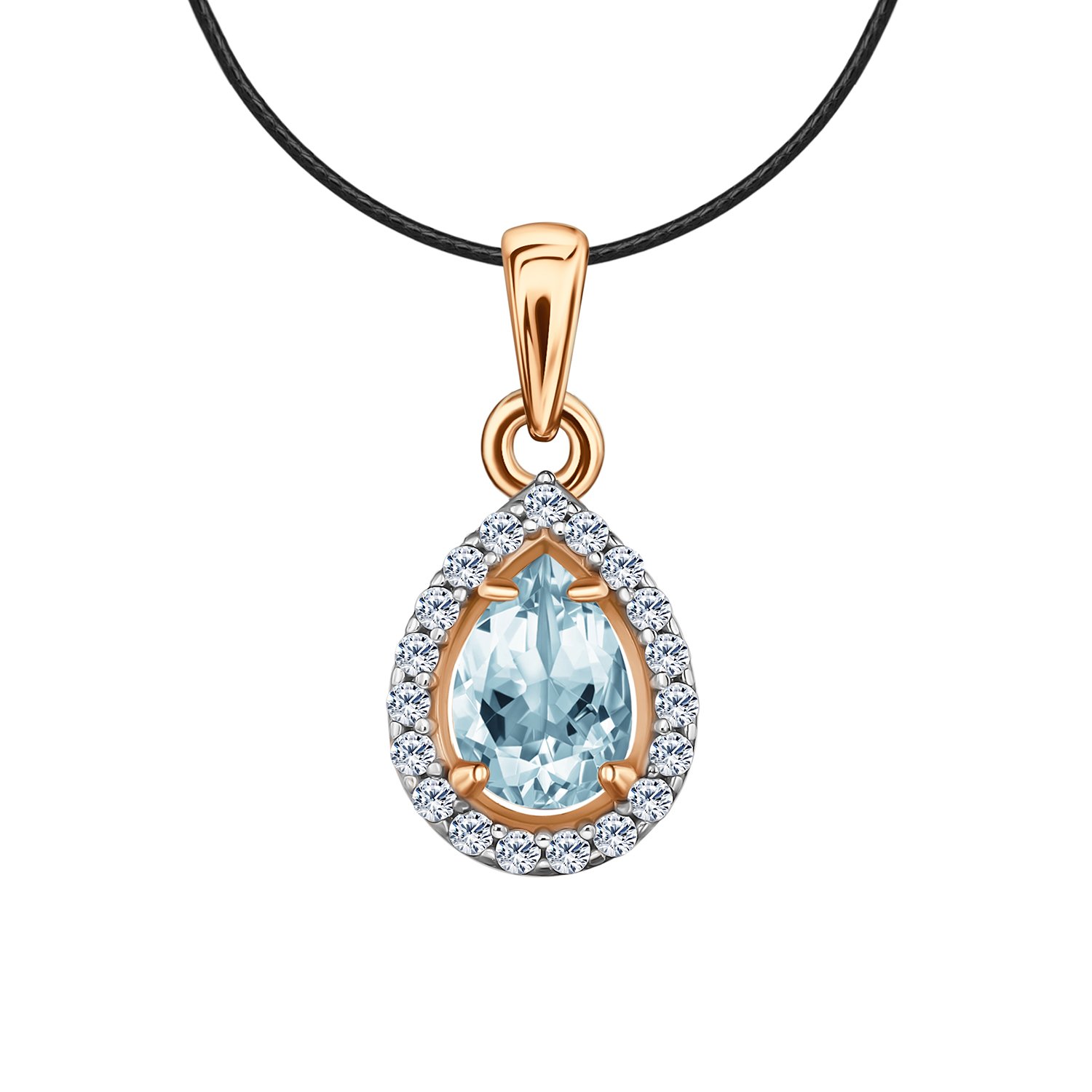 Золотая подвеска с топазом и фианитами