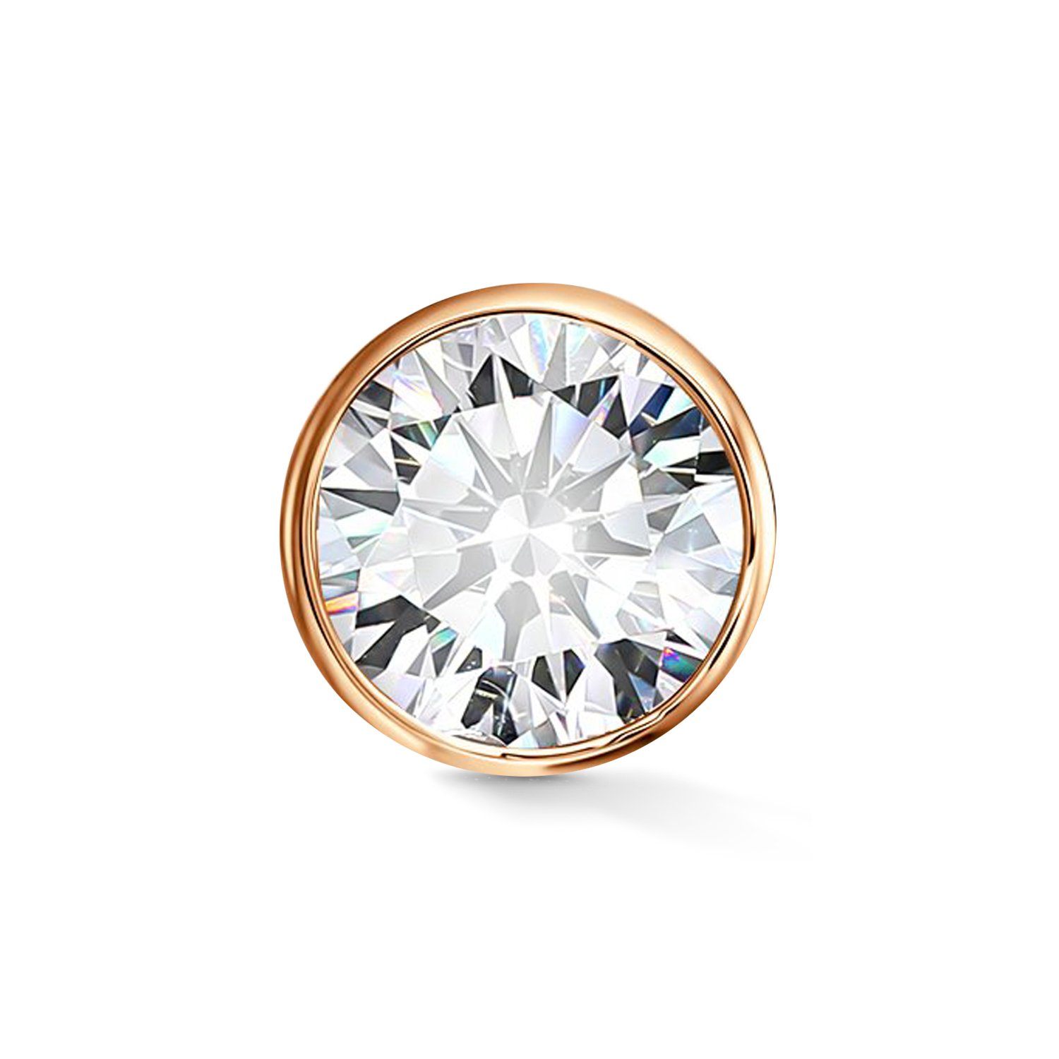 Золотая серьга с фианитом