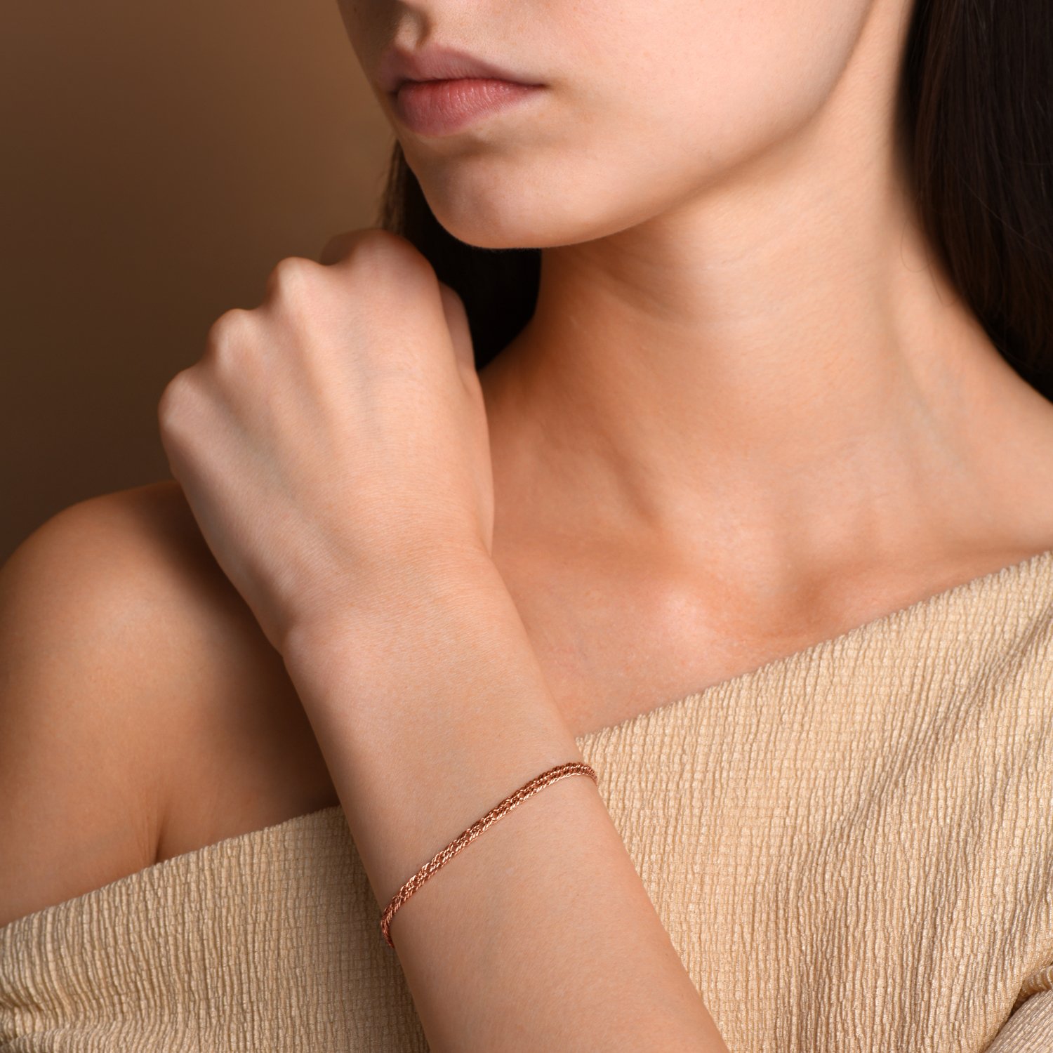 Золотой браслет облегченный