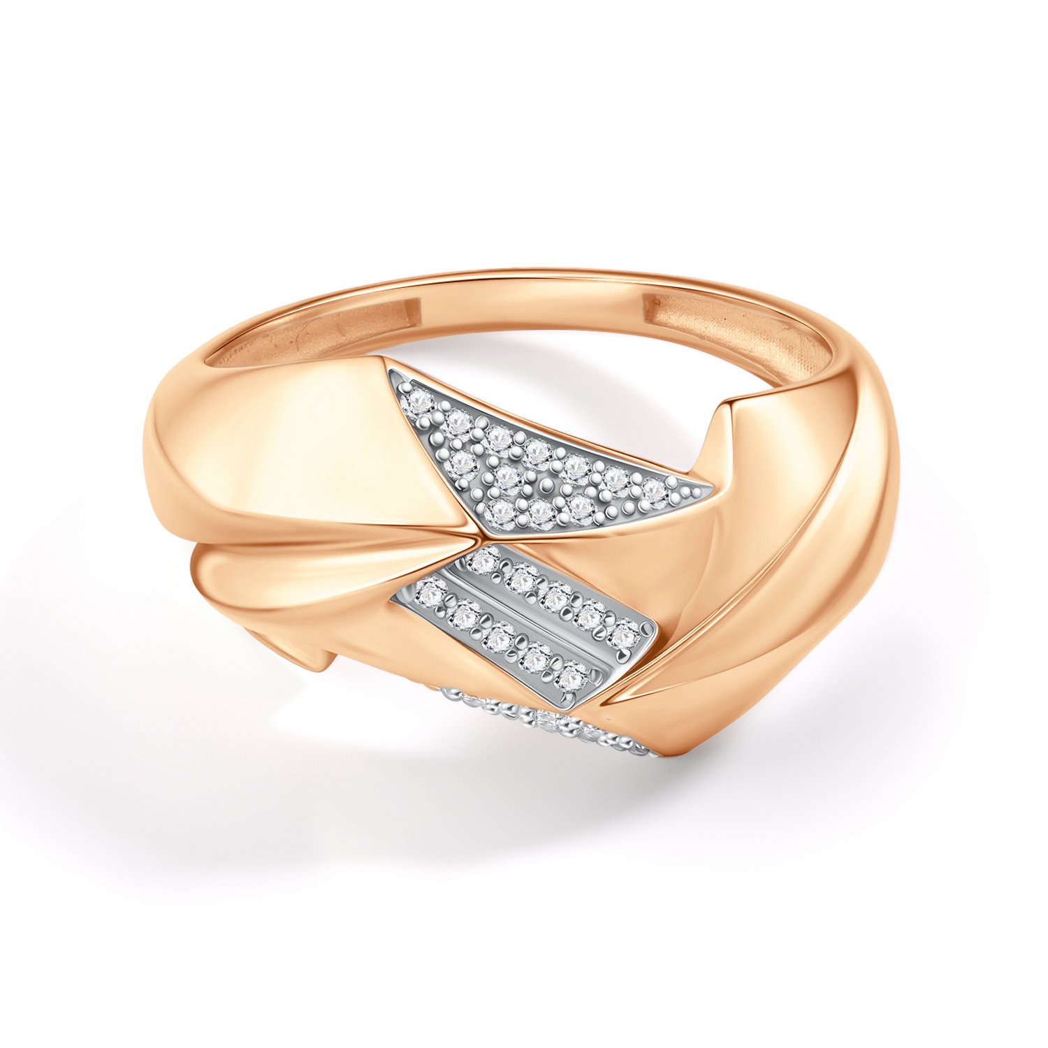 Золотое кольцо с фианитами