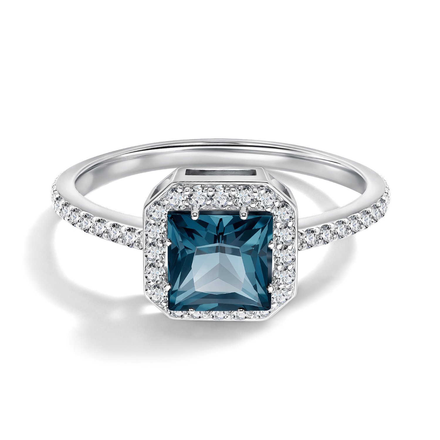 Золотое кольцо с топазом London и бриллиантами