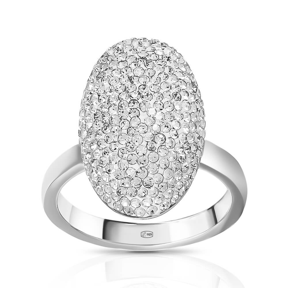 Кольцо из серебра со стразами