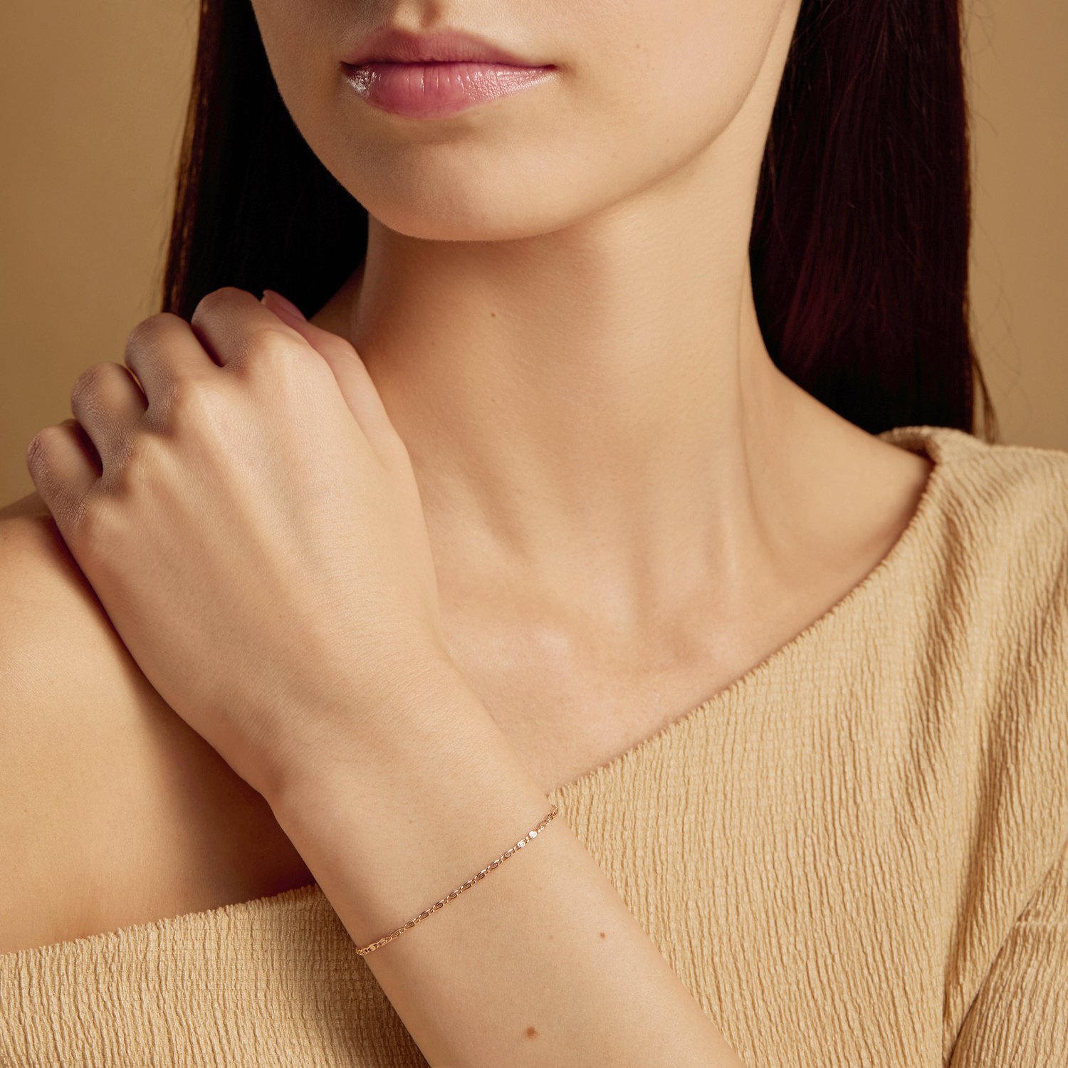 Золотой браслет облегченный