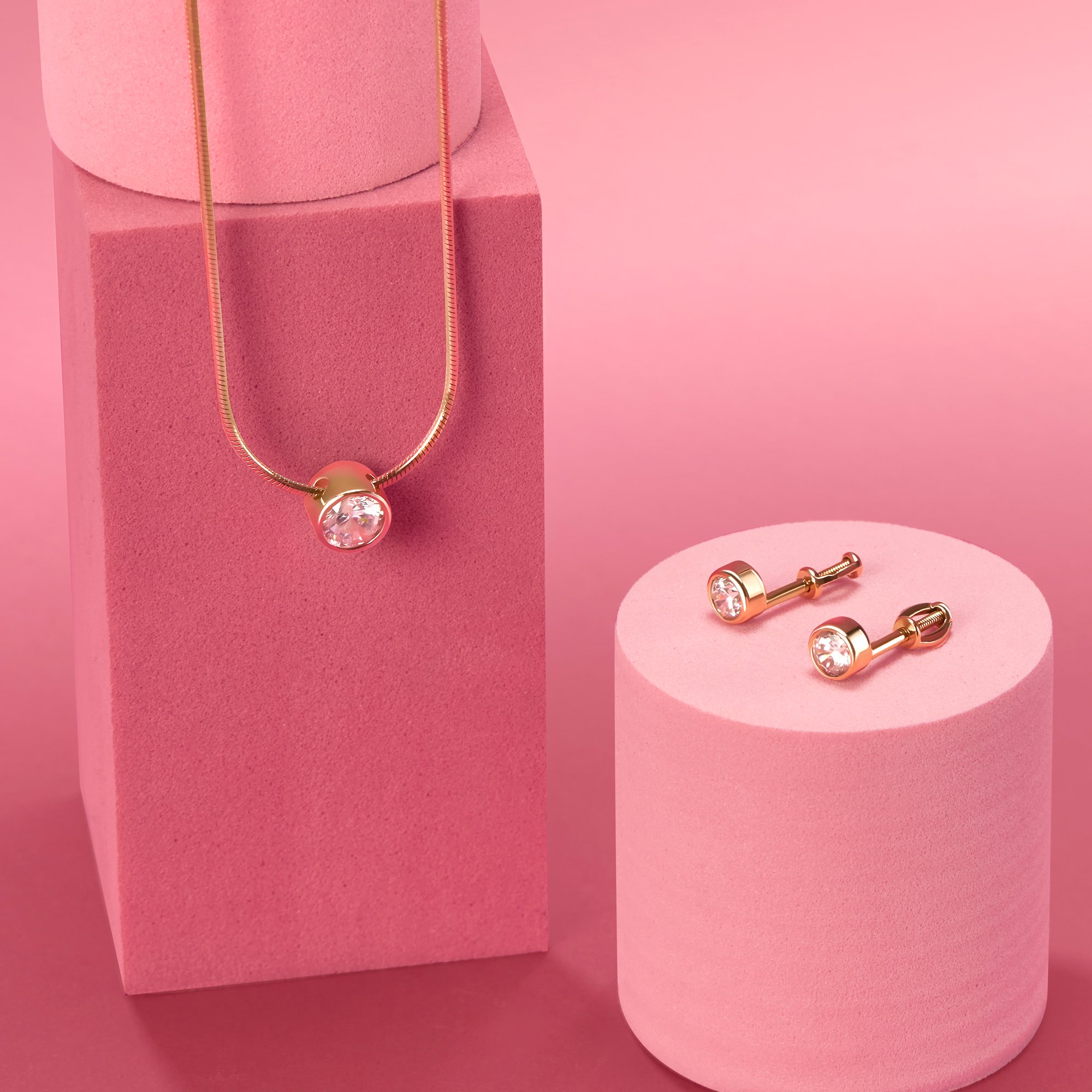 Золотые серьги с кристаллами Swarovski