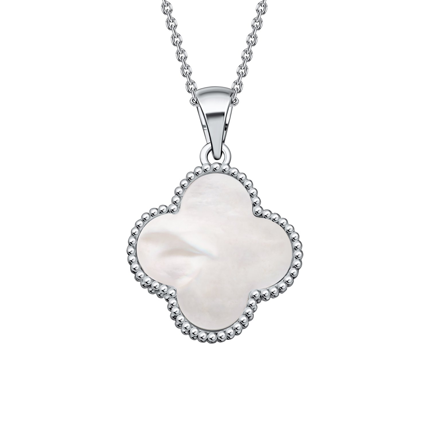 Серебряная подвеска с ониксом и родированием