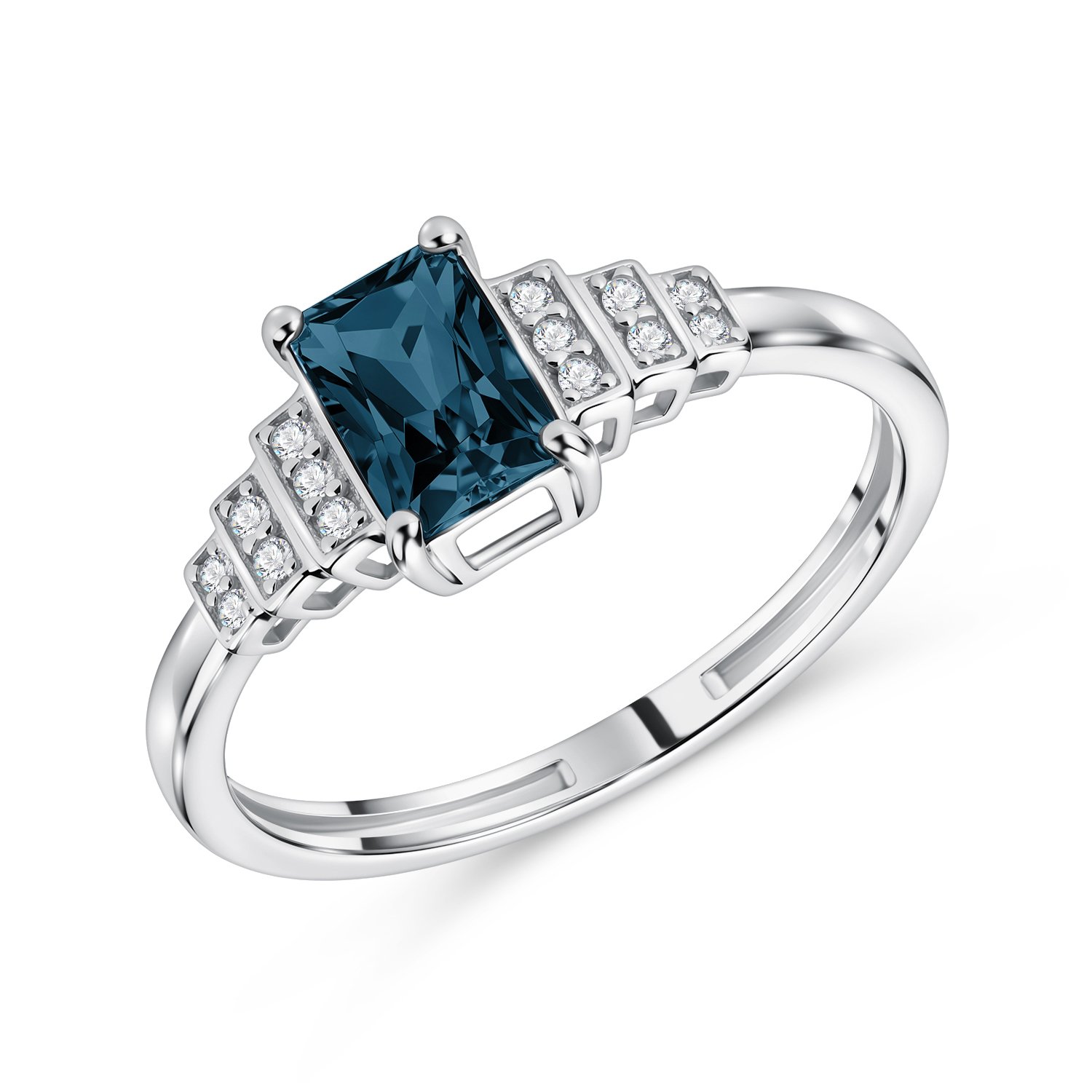 Фото «Золотое кольцо с топазом London и фианитами»