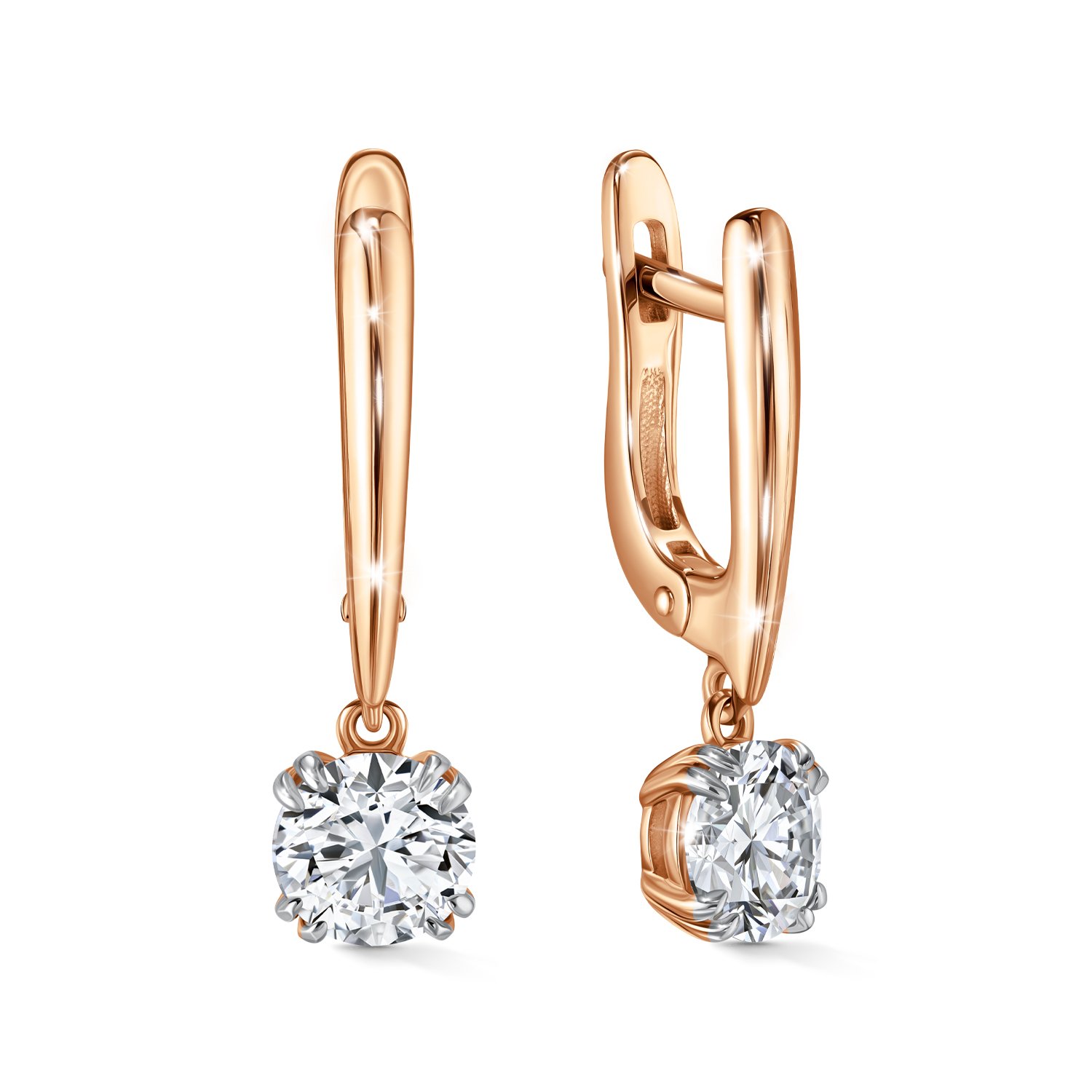 Фото «Золотые серьги с бриллиантами выращенными»