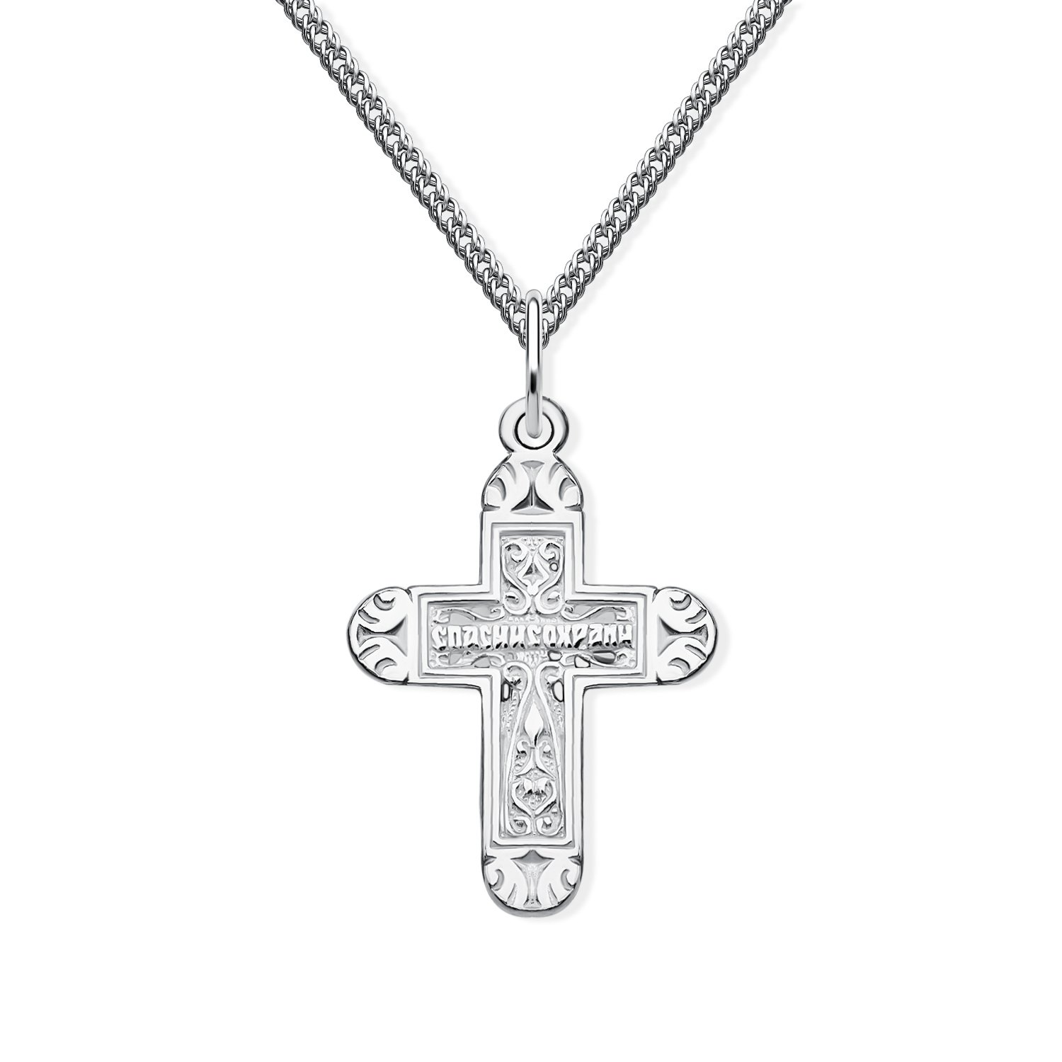 Серебряный православный крест