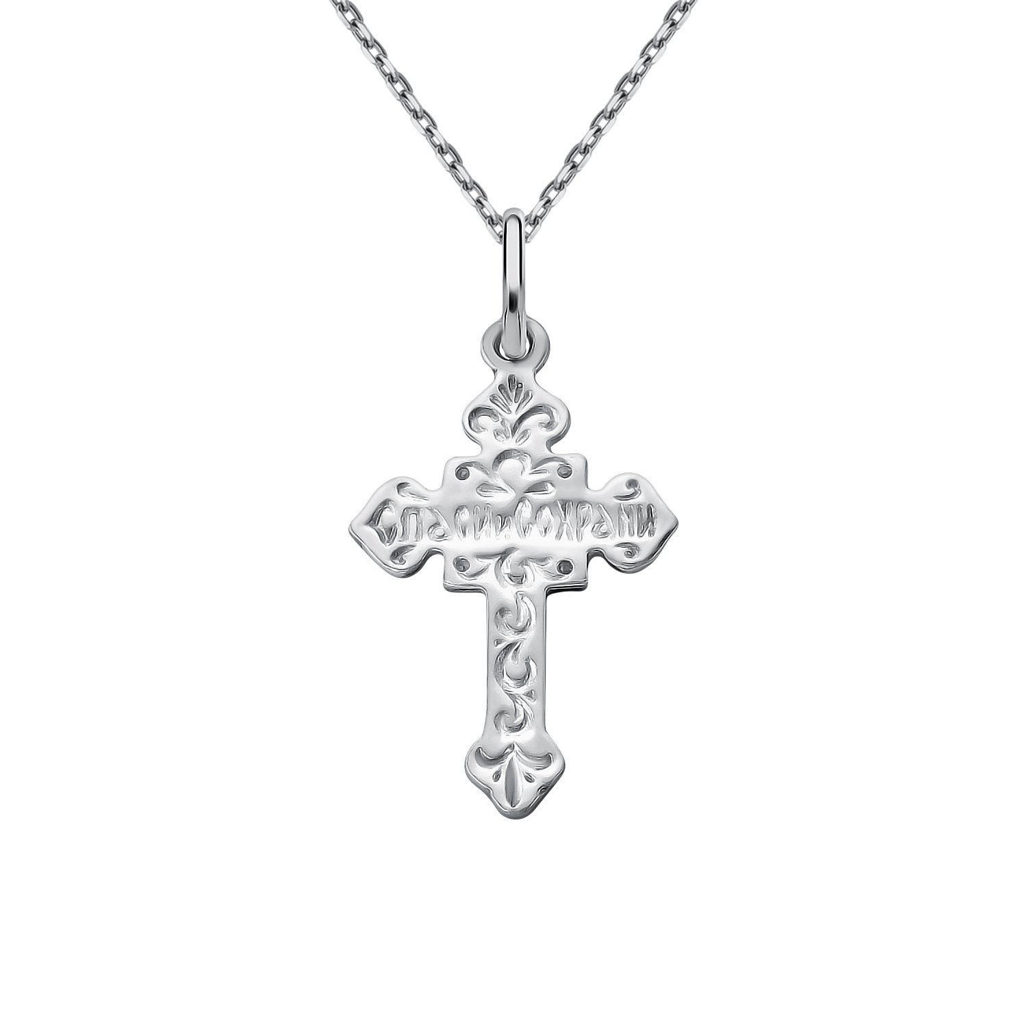 Серебряный крест с фианитами