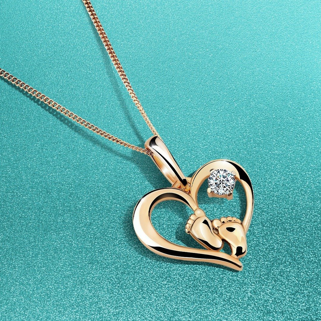 Серебряная подвеска Сердце с фианитом и позолотой