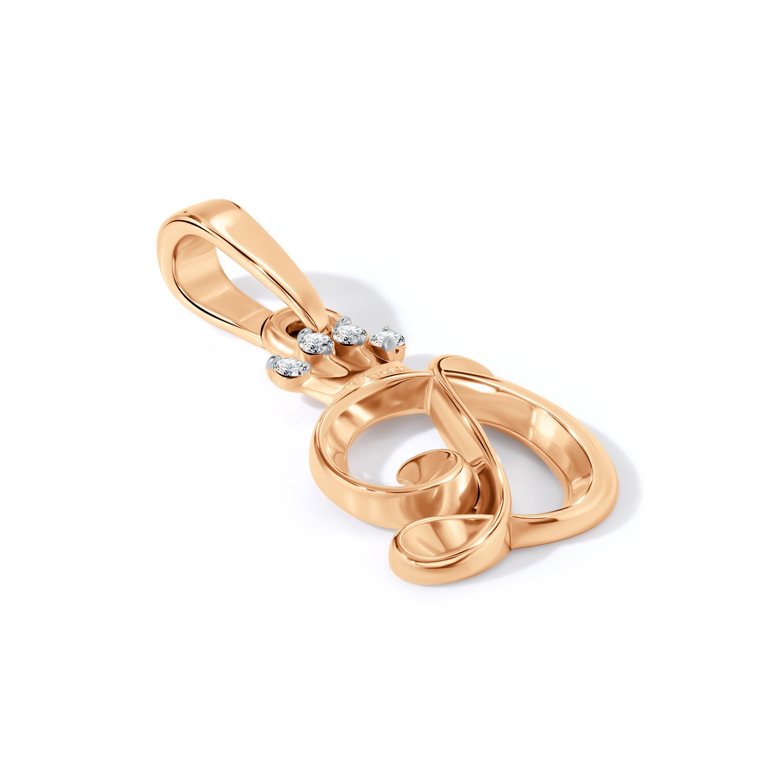 Золотая подвеска с фианитами