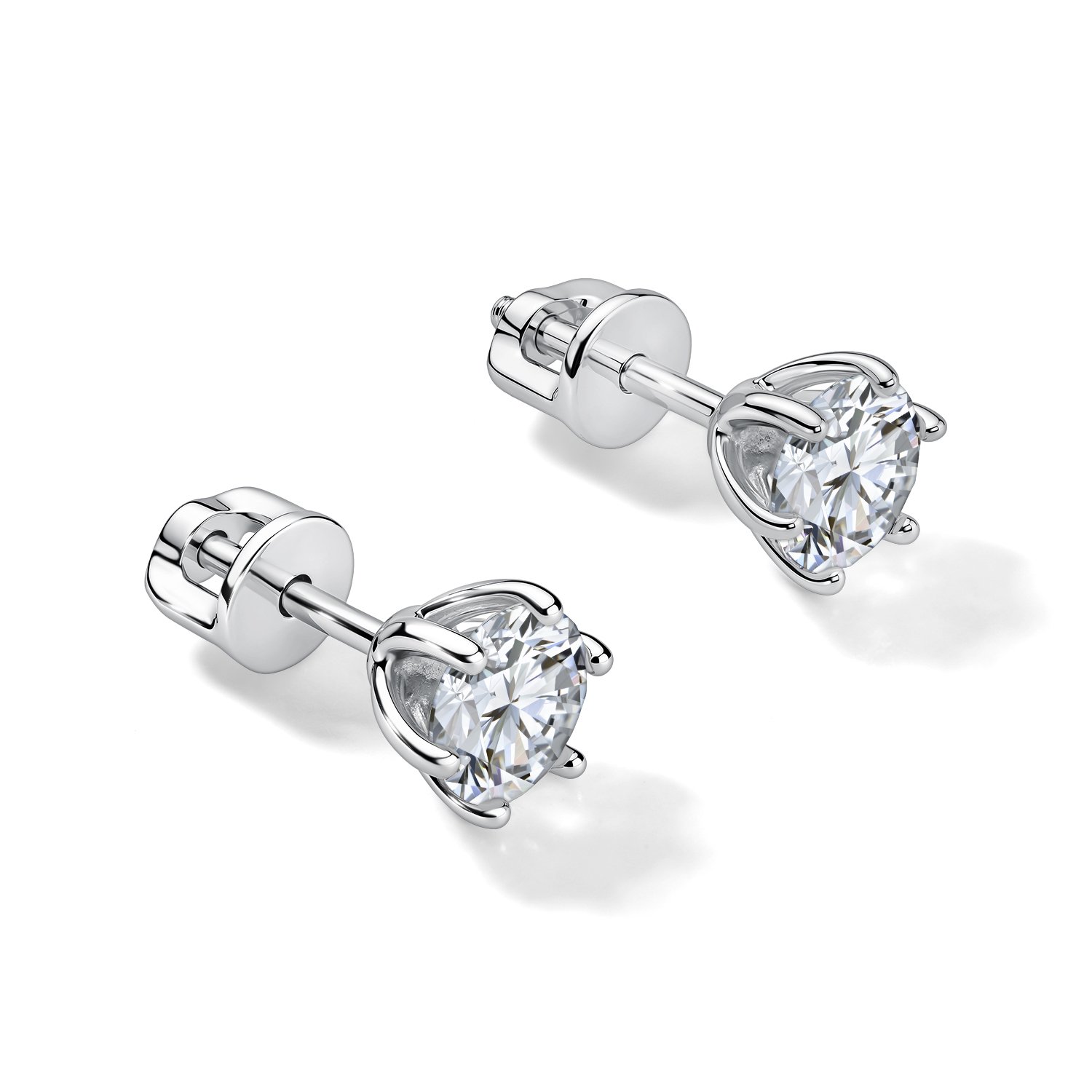 Золотые серьги с бриллиантами выращенными