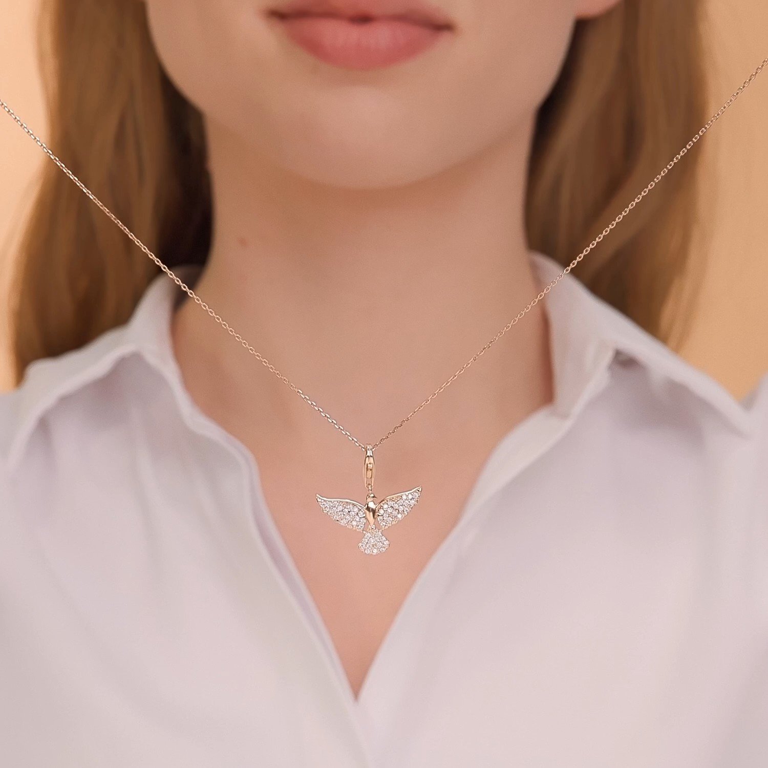 Серебряная подвеска-знак «Феникс» с фианитами