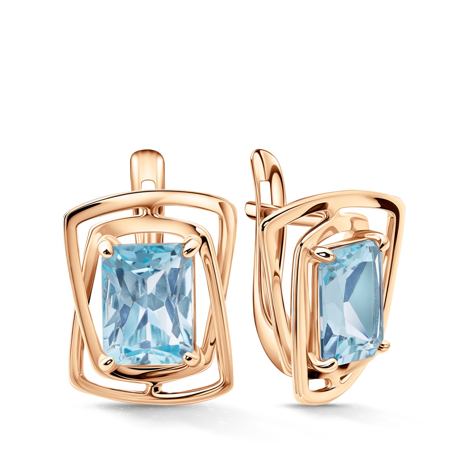 Фото «Золотые серьги с топазами Sky»