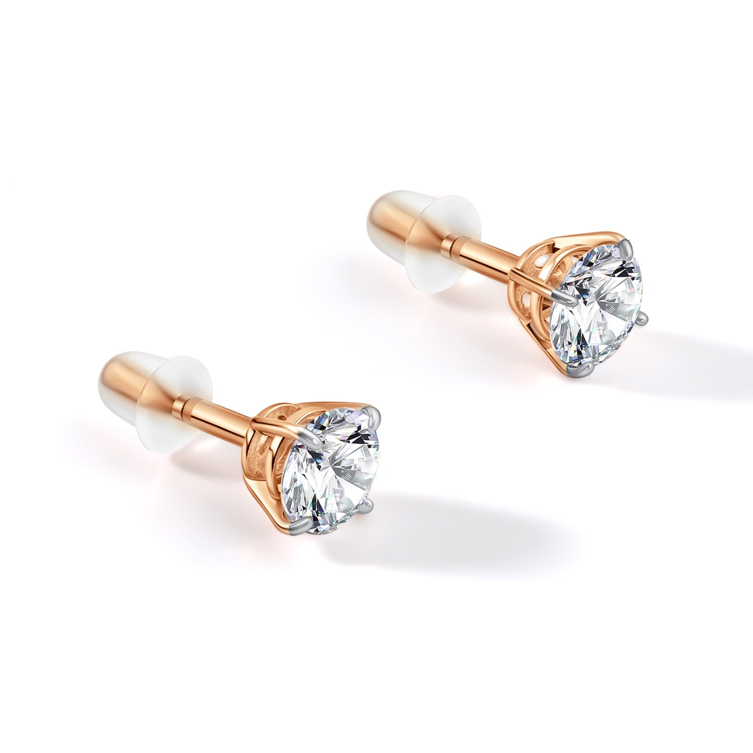 Золотые серьги с фианитами