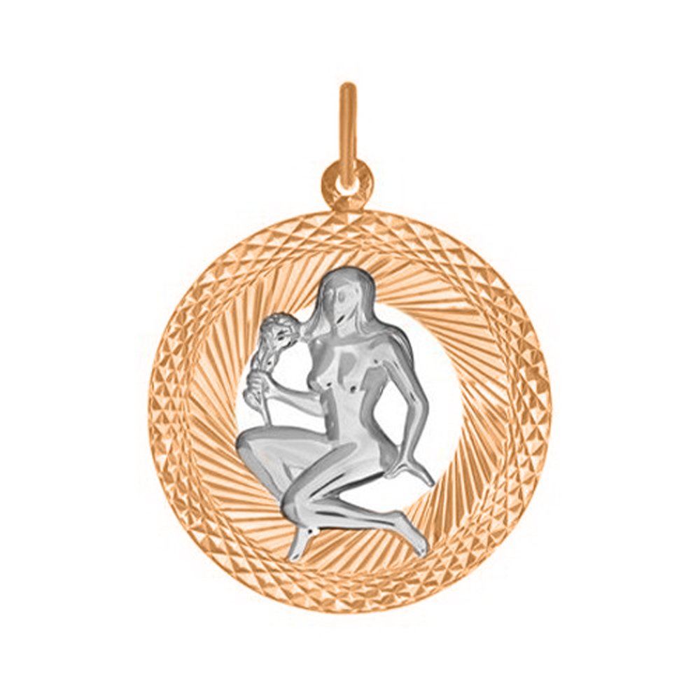 Золотая подвеска со знаком зодиака Дева