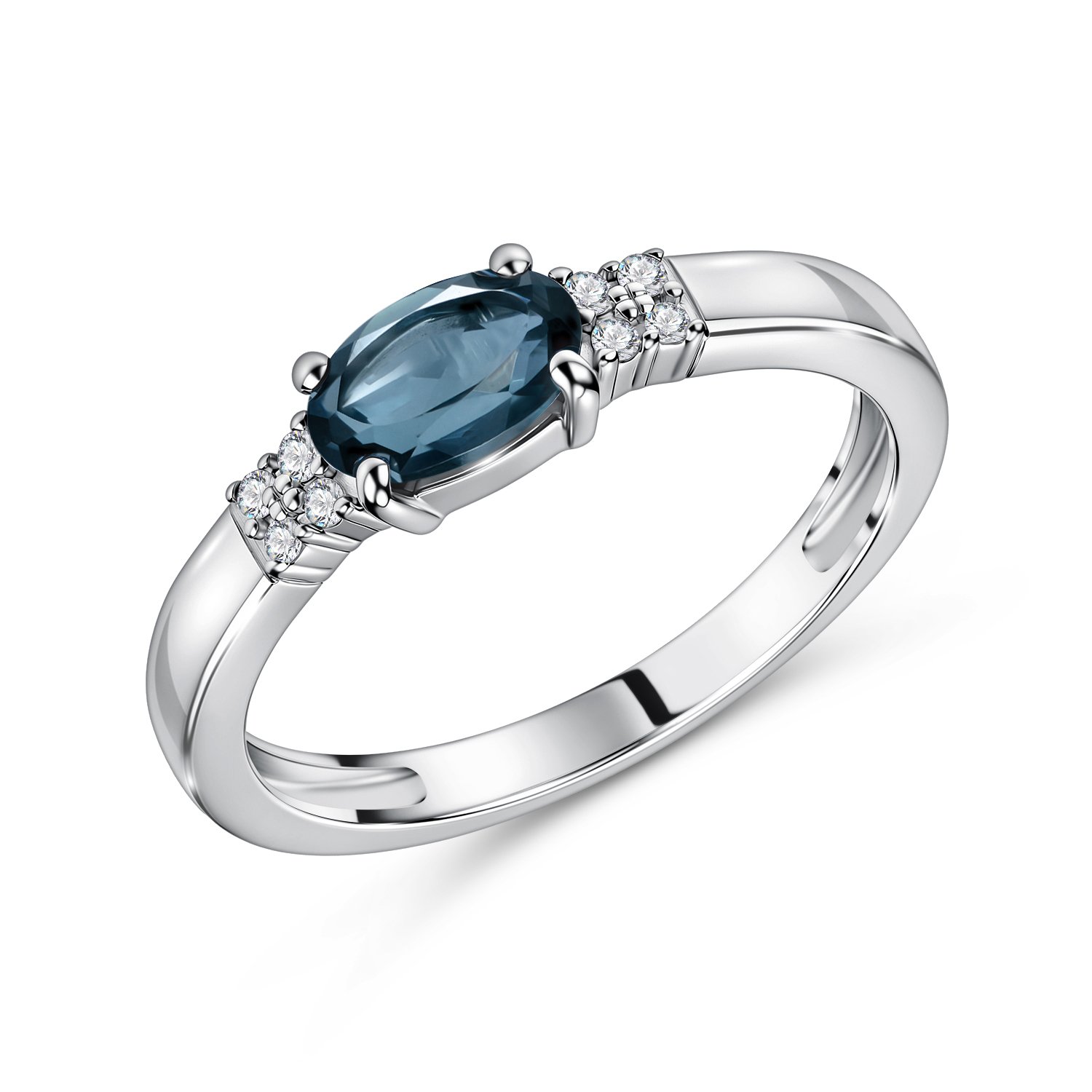 Фото «Золотое кольцо с топазом London и бриллиантами»