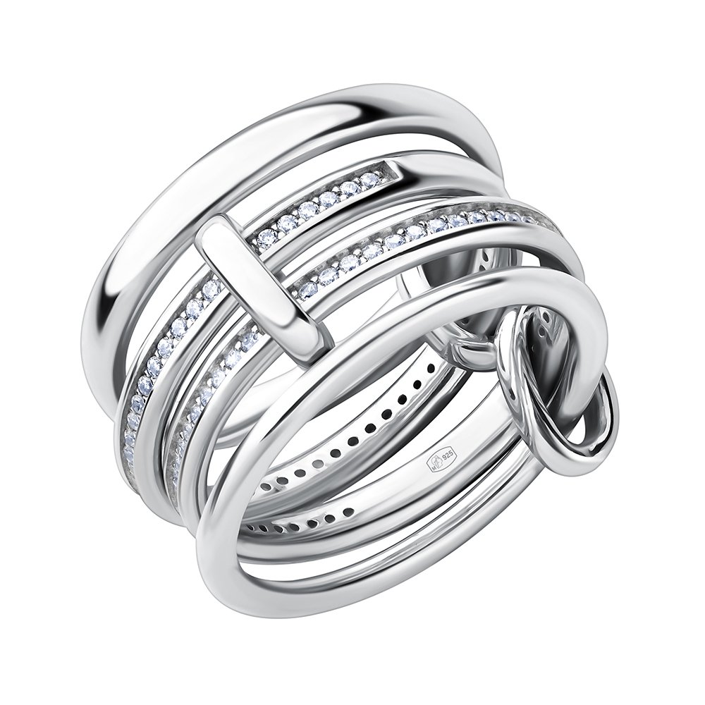 Серебряное кольцо с фианитами