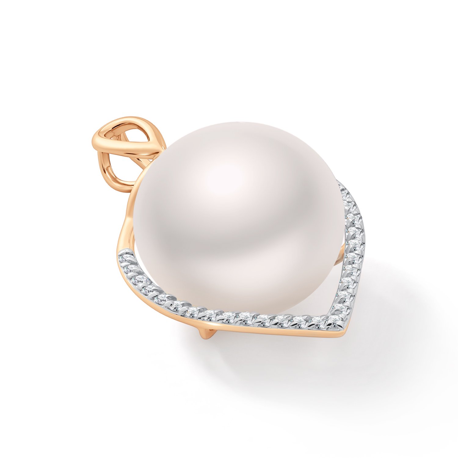 Золотая подвеска с жемчугом и бриллиантами