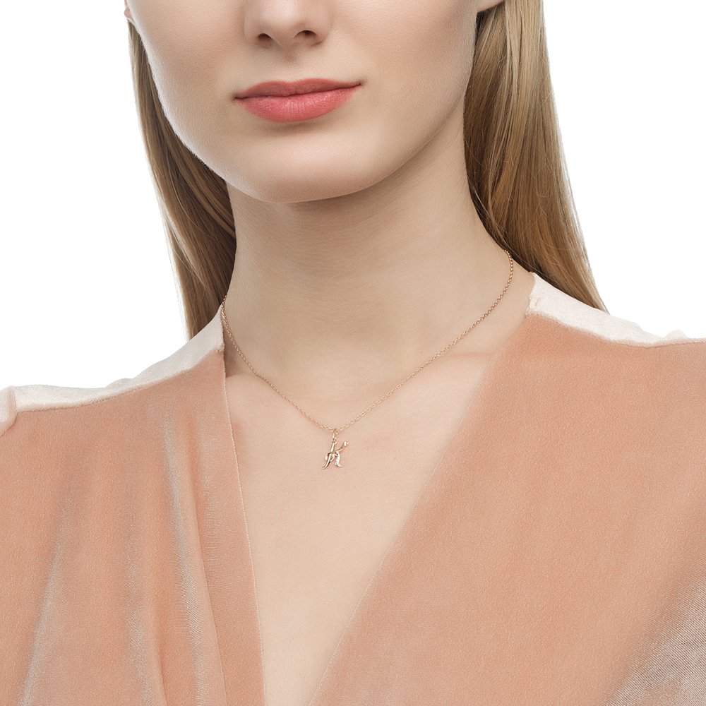 Золотая подвеска с фианитами