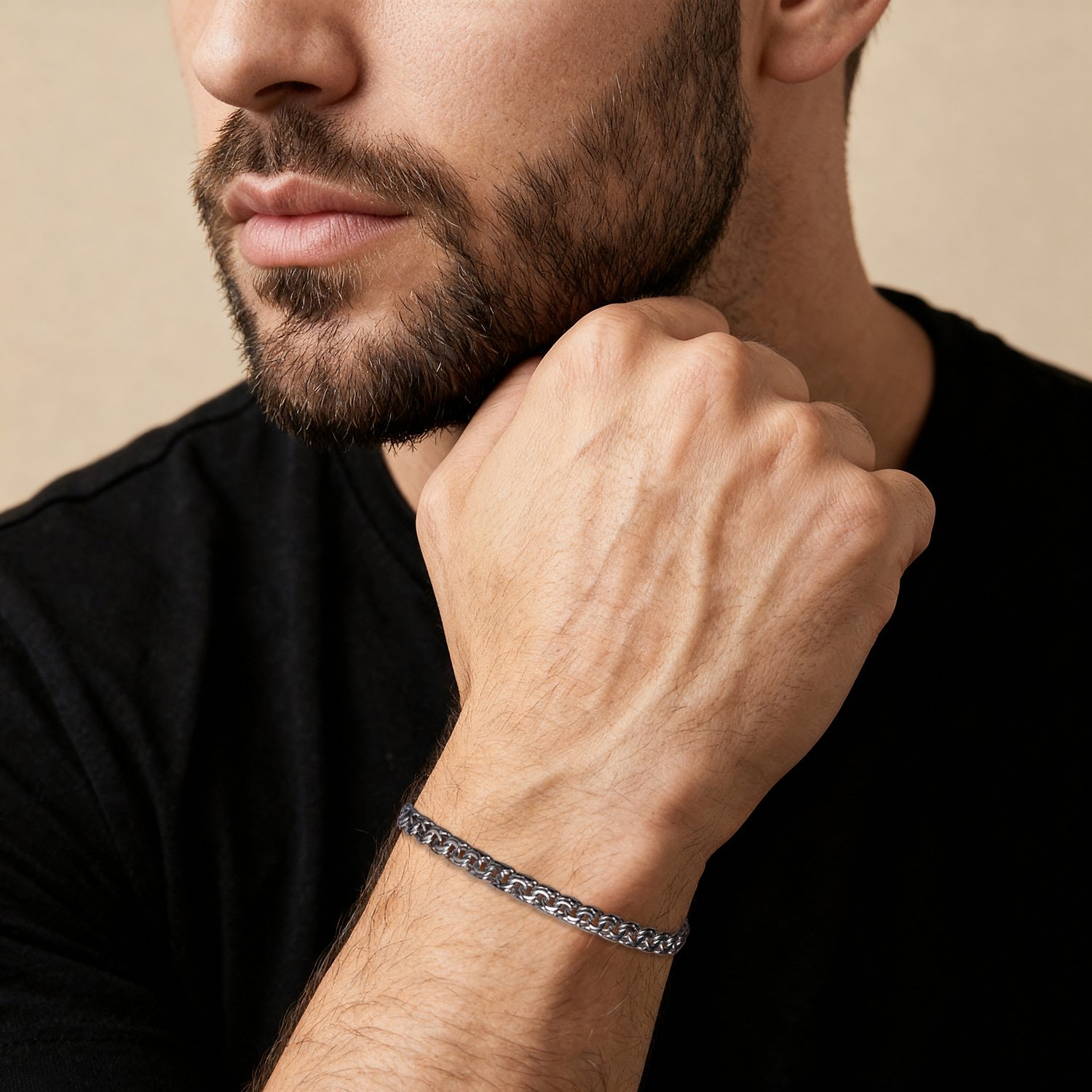 Серебряный браслет ручной работы полновесный