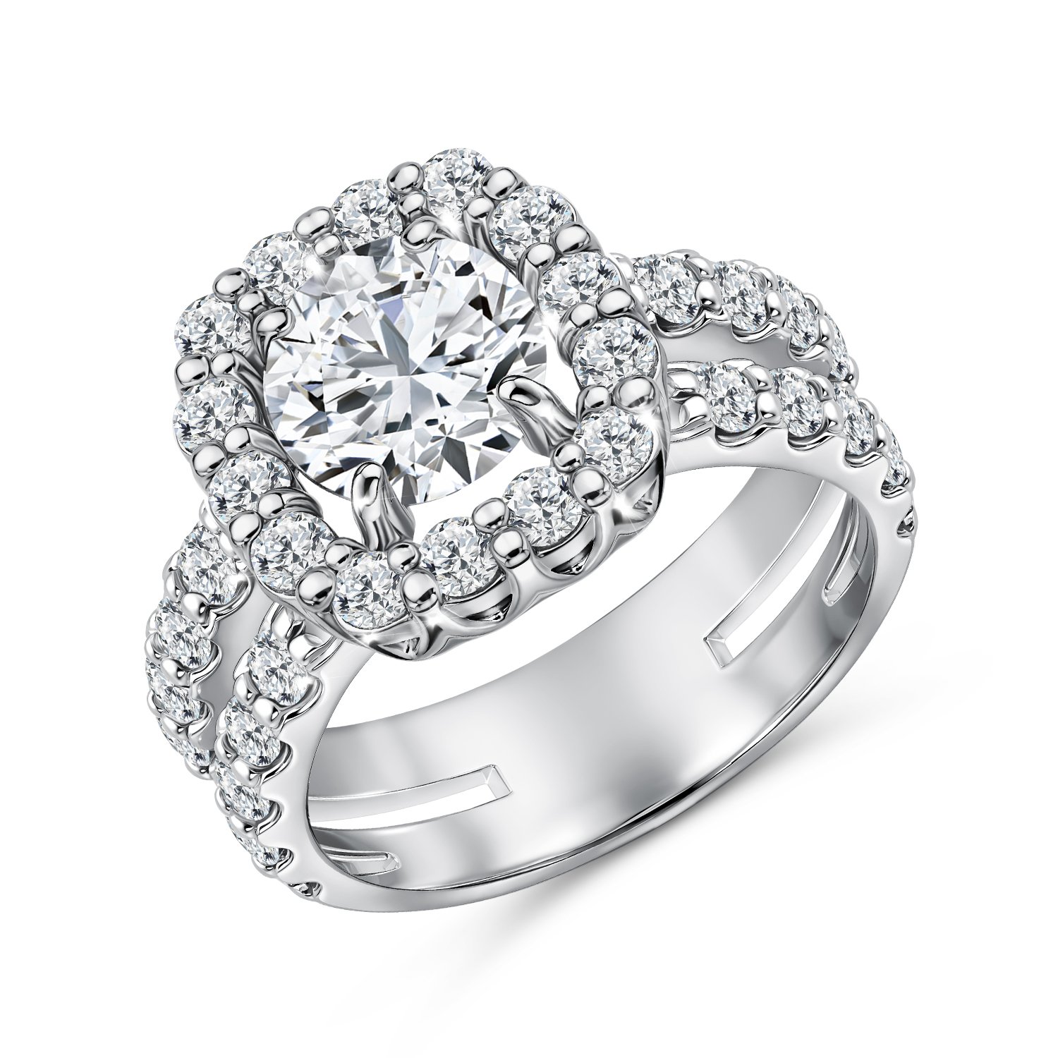 Фото «Золотое кольцо с бриллиантами выращенными»