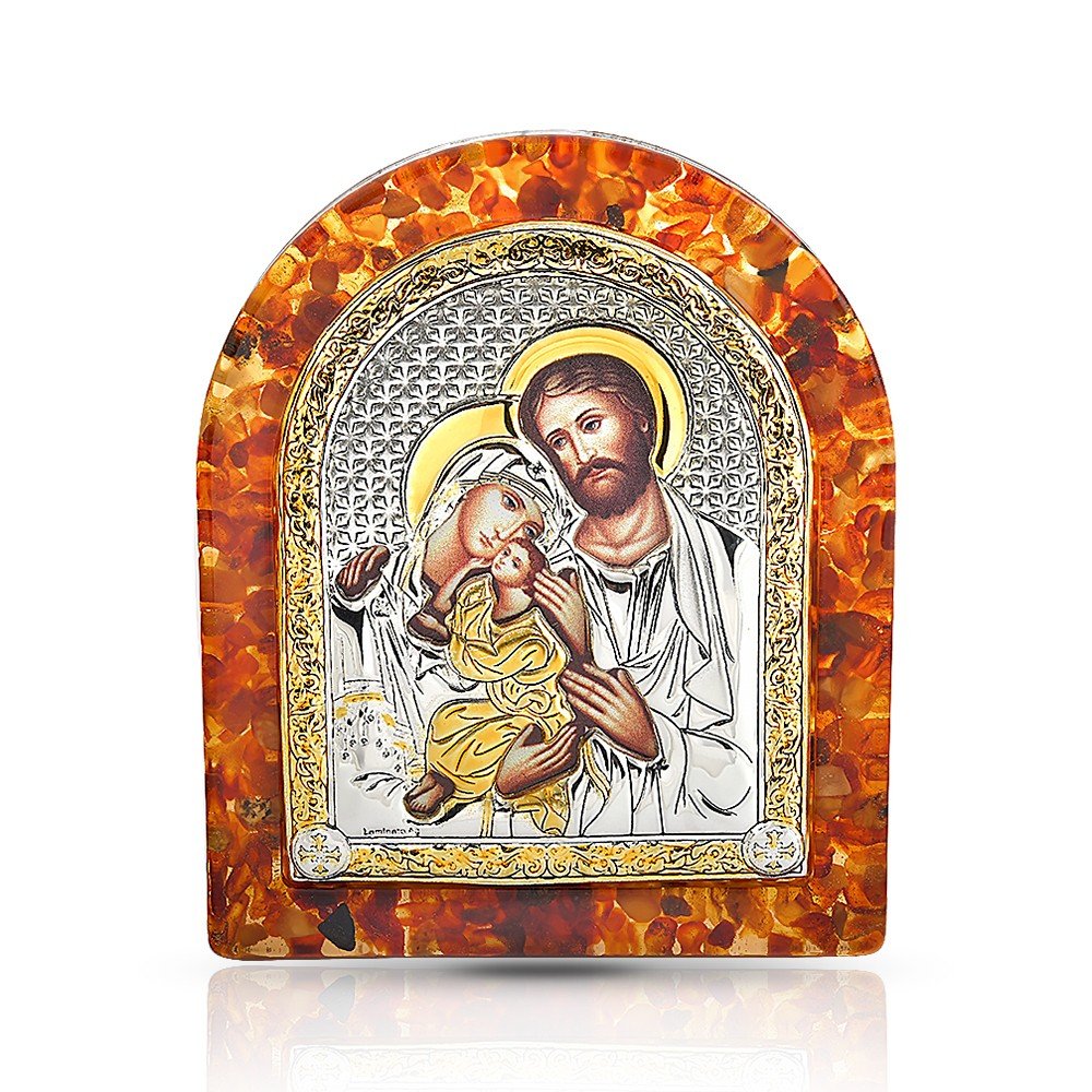 Икона Святое Семейство с позолотой