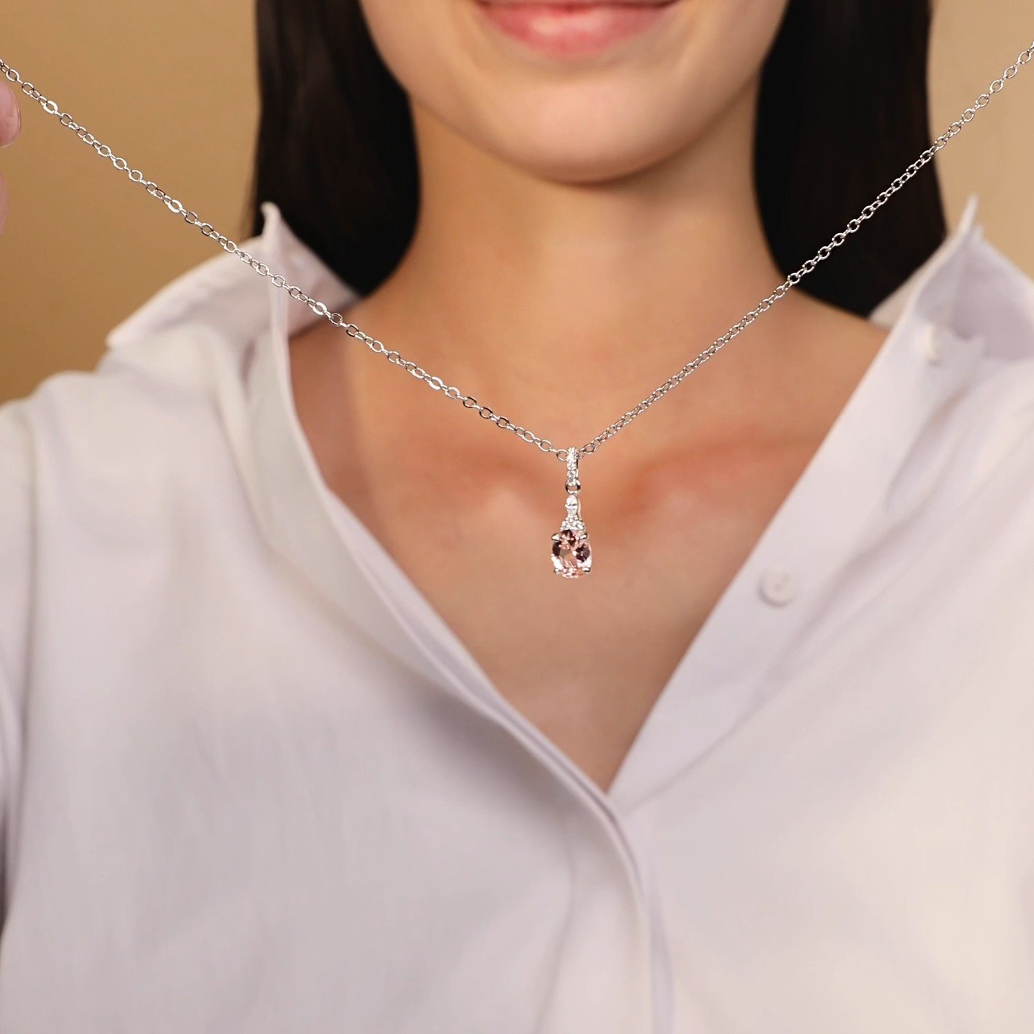 Серебряная подвеска с фианитами