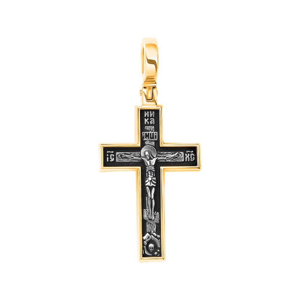 Серебряный крест с позолотой и чернением