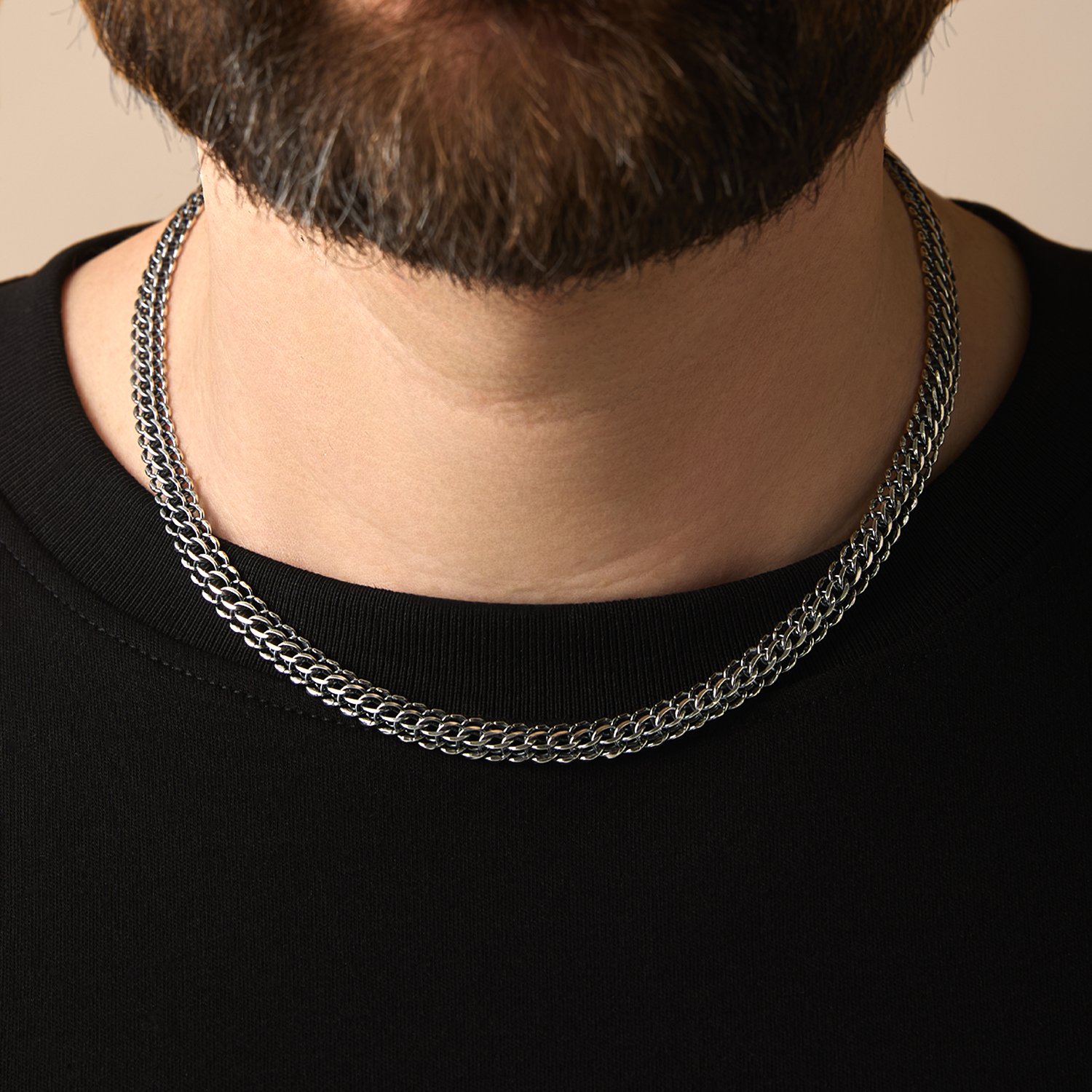 Серебряная цепь ручной работы полновесная