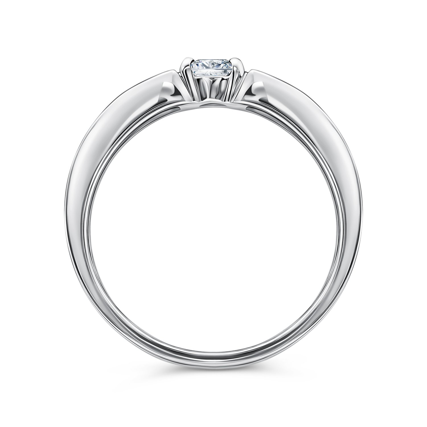 Серебряное кольцо с бриллиантом выращенным