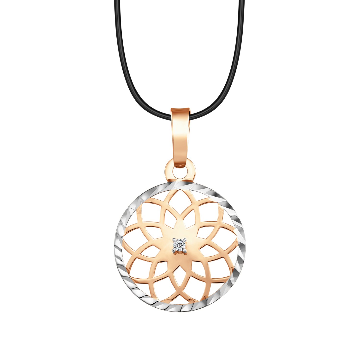 Золотая подвеска с фианитом