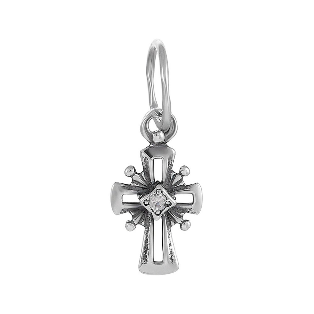 Крестик из серебра с фианитом