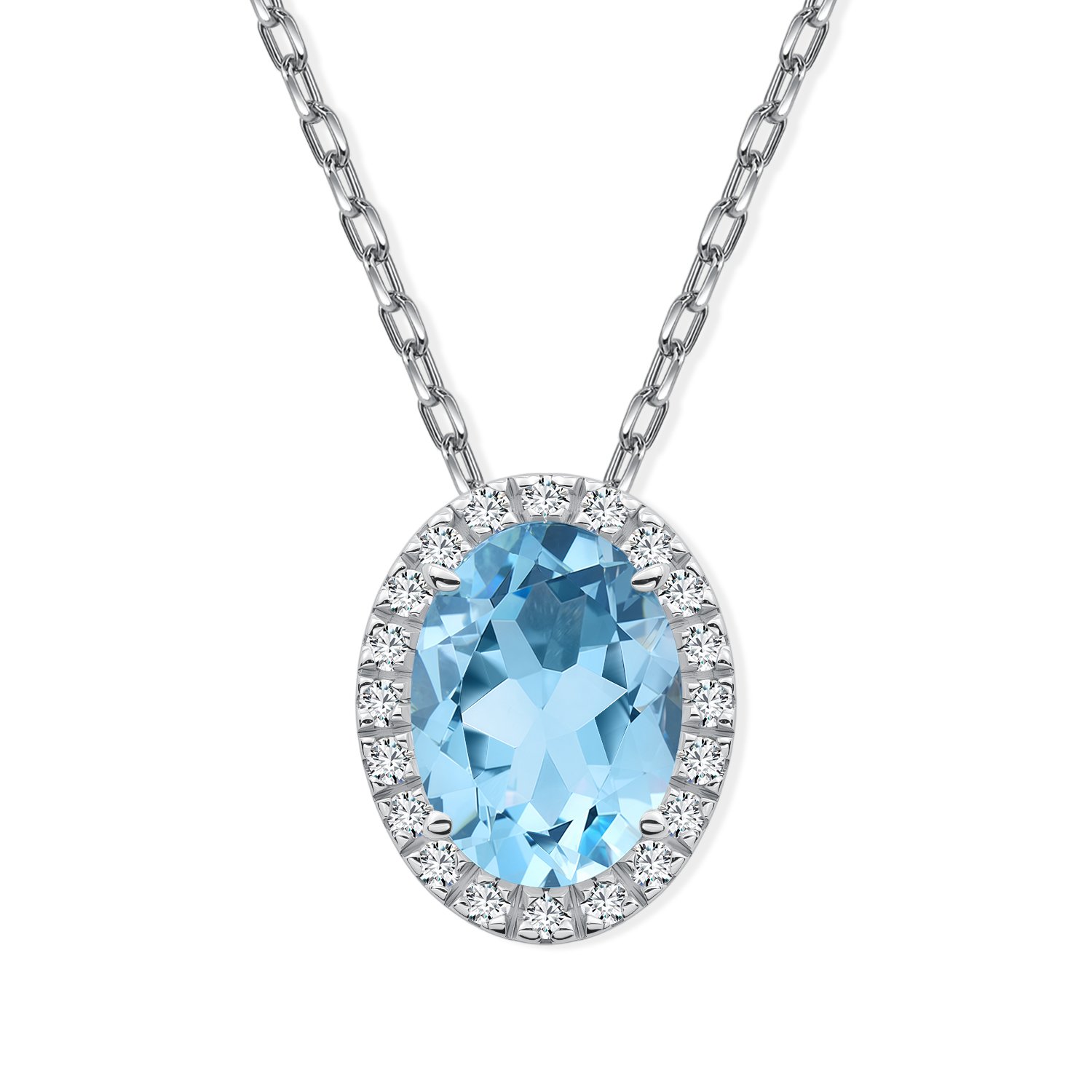 Фото «Золотая подвеска с топазом Sky и бриллиантами»