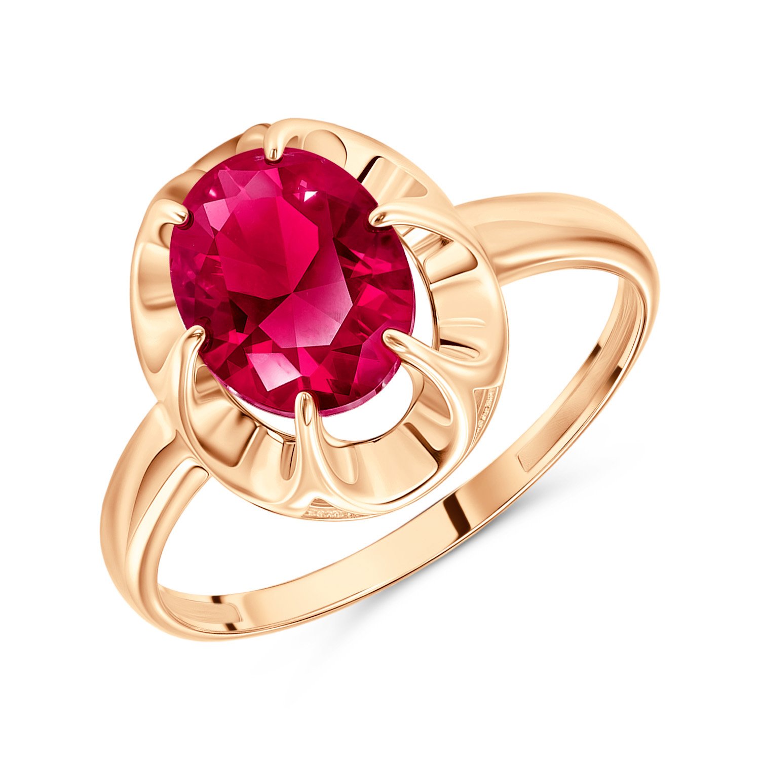 Фото «Золотое кольцо с рубином выращенным»