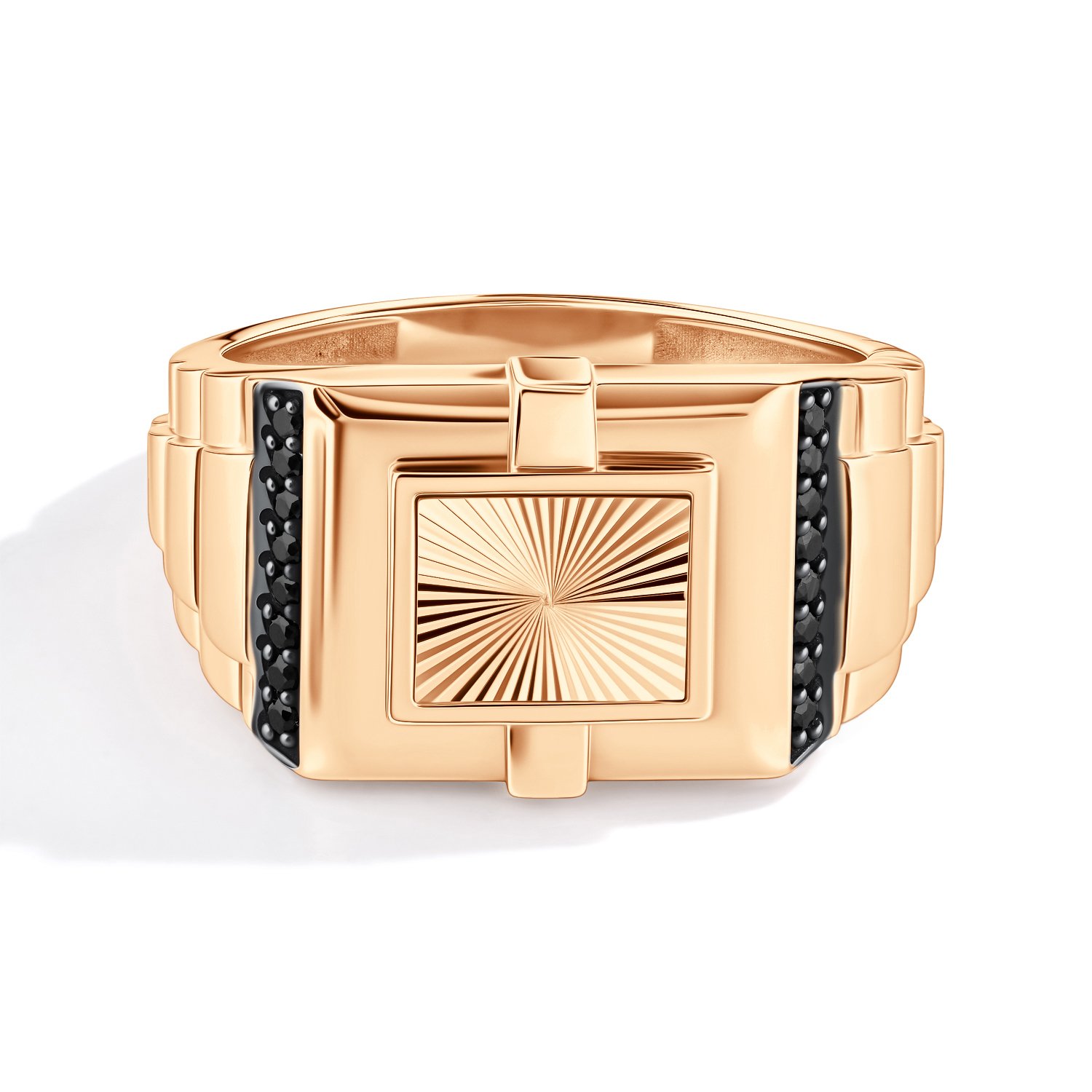 Золотая печатка с фианитами