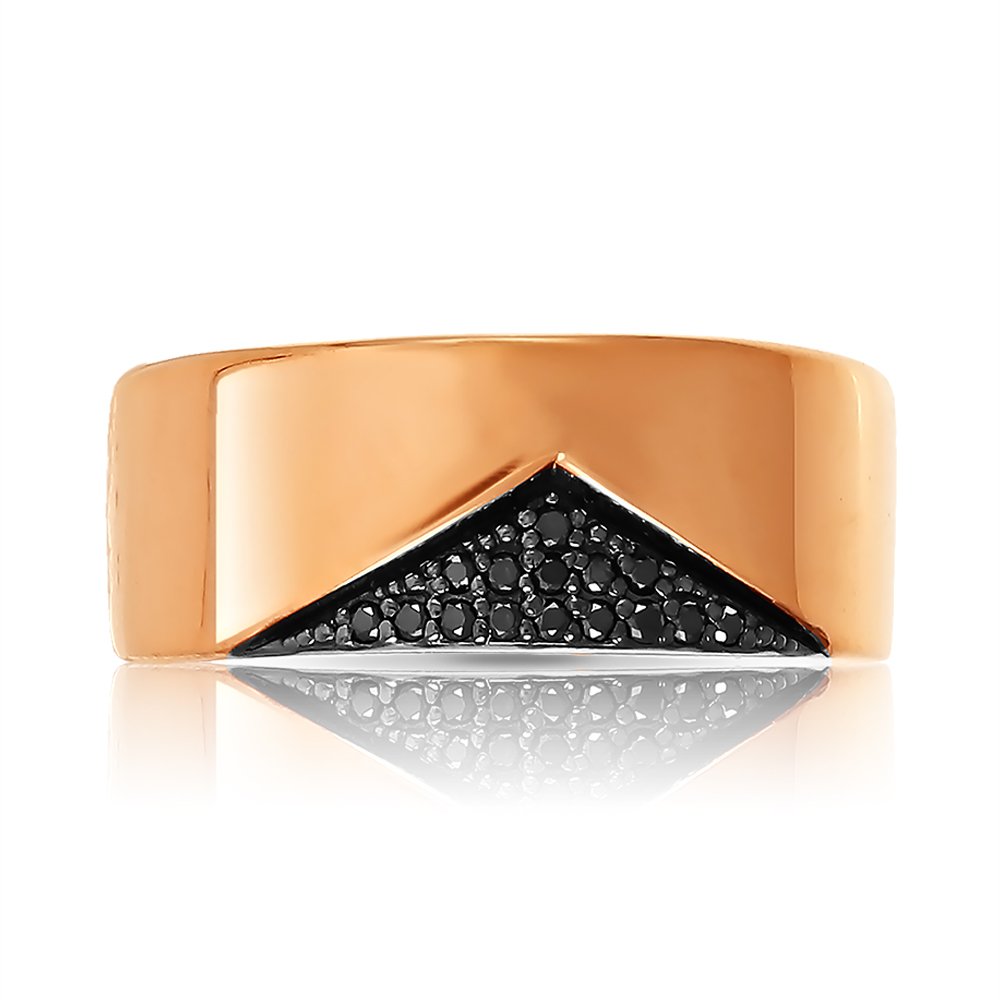 Золотое кольцо с черными бриллиантами