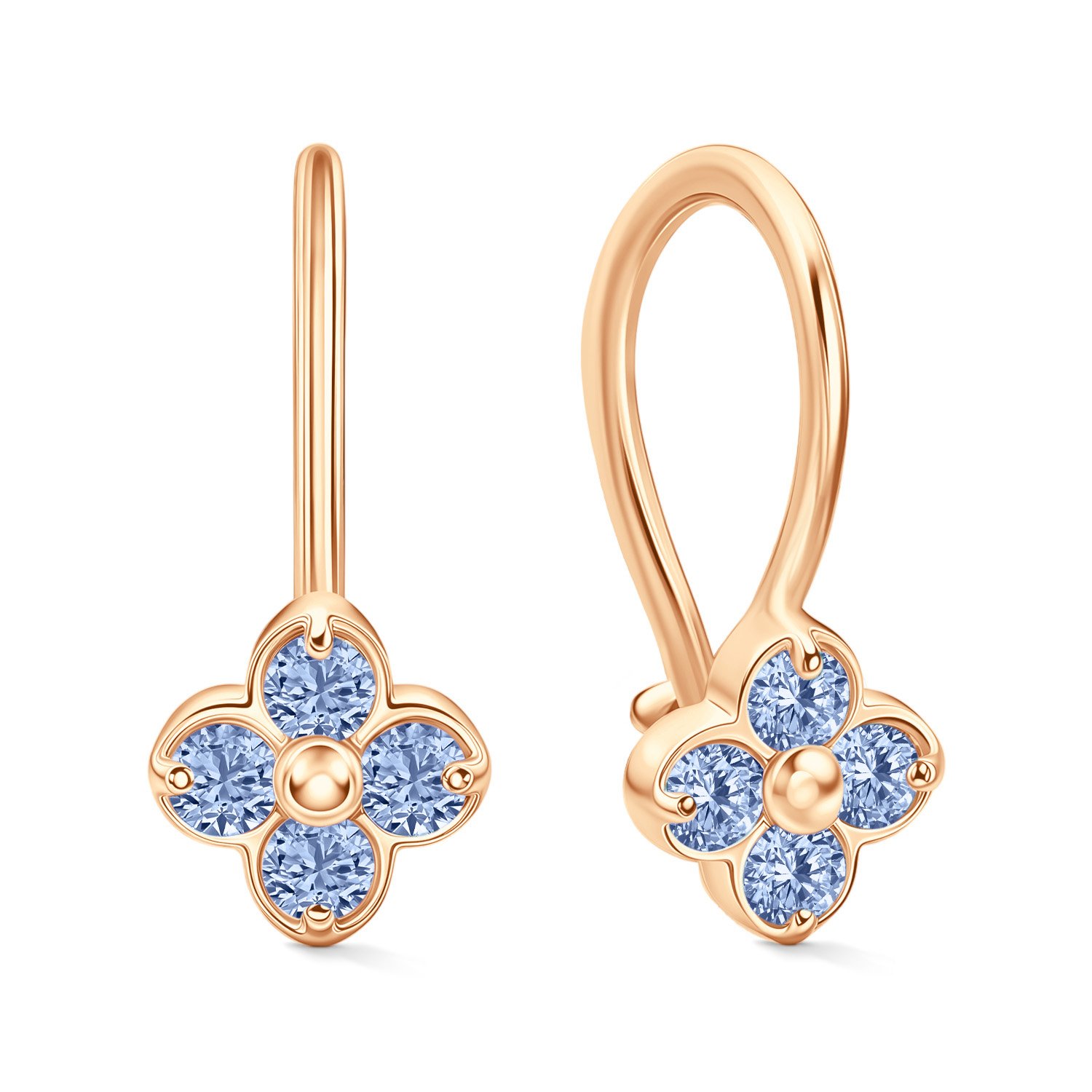 Фото «Золотые серьги с фианитами»