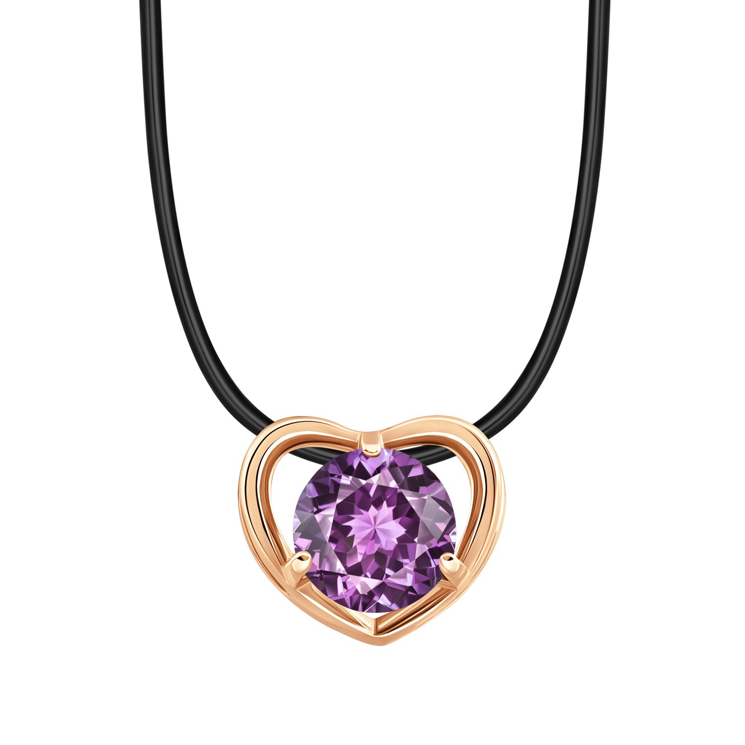 Золотая подвеска с аметистом