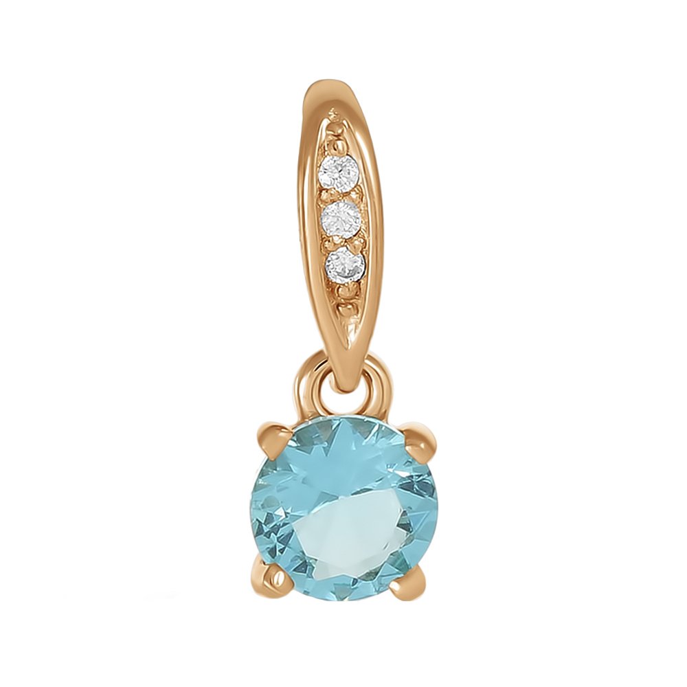 Подвеска из серебра с топазом и фианитами