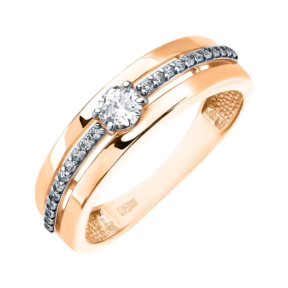 Золотое обручальное кольцо с фианитами (арт. 5636529) - купить в Ювелирном Интернет-магазине 585 Золотой
