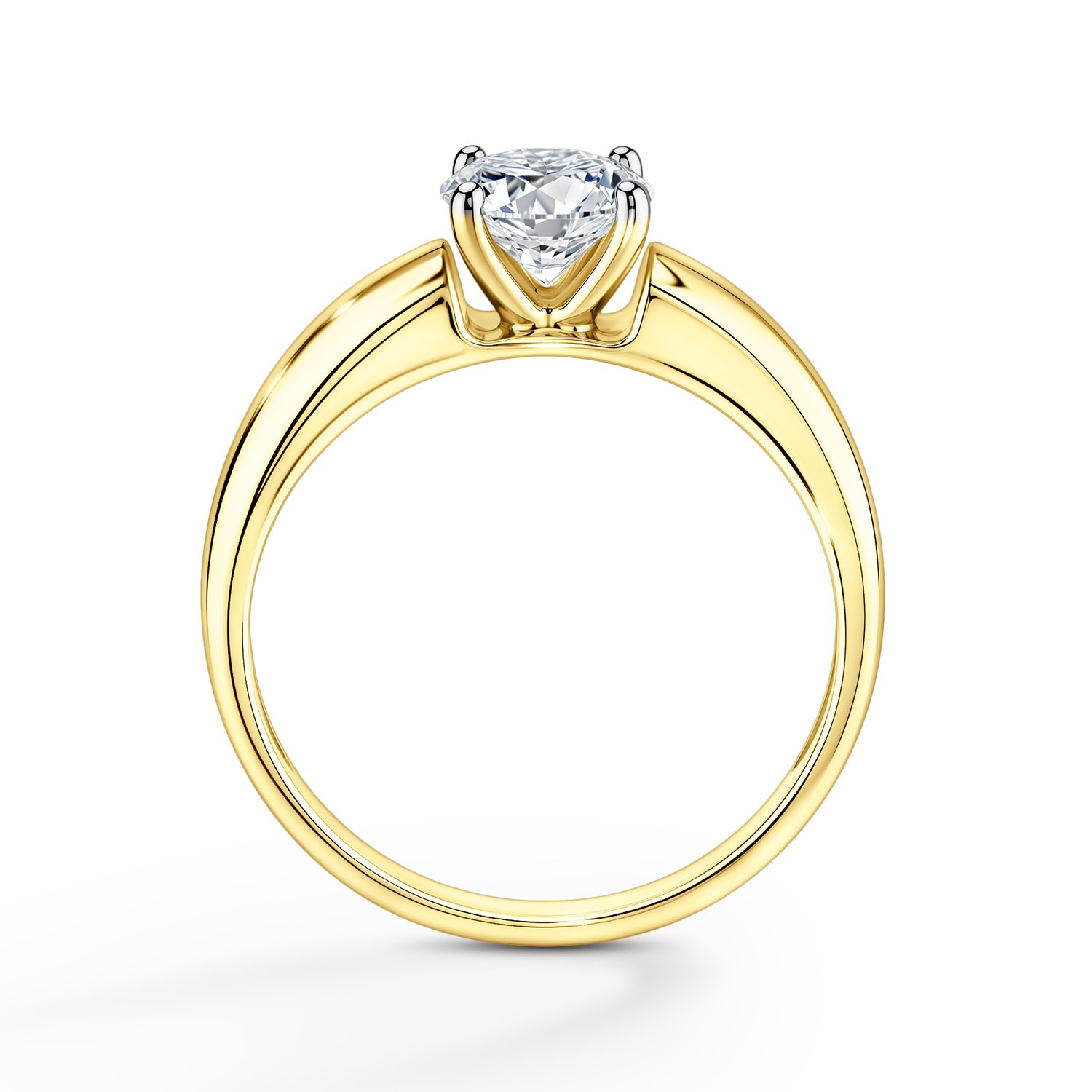 Золотое кольцо с бриллиантом выращенным