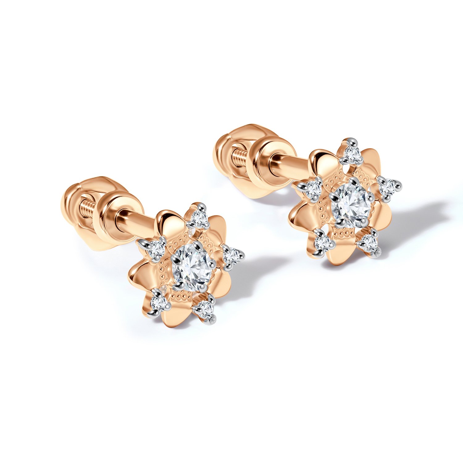 Золотые серьги с фианитами