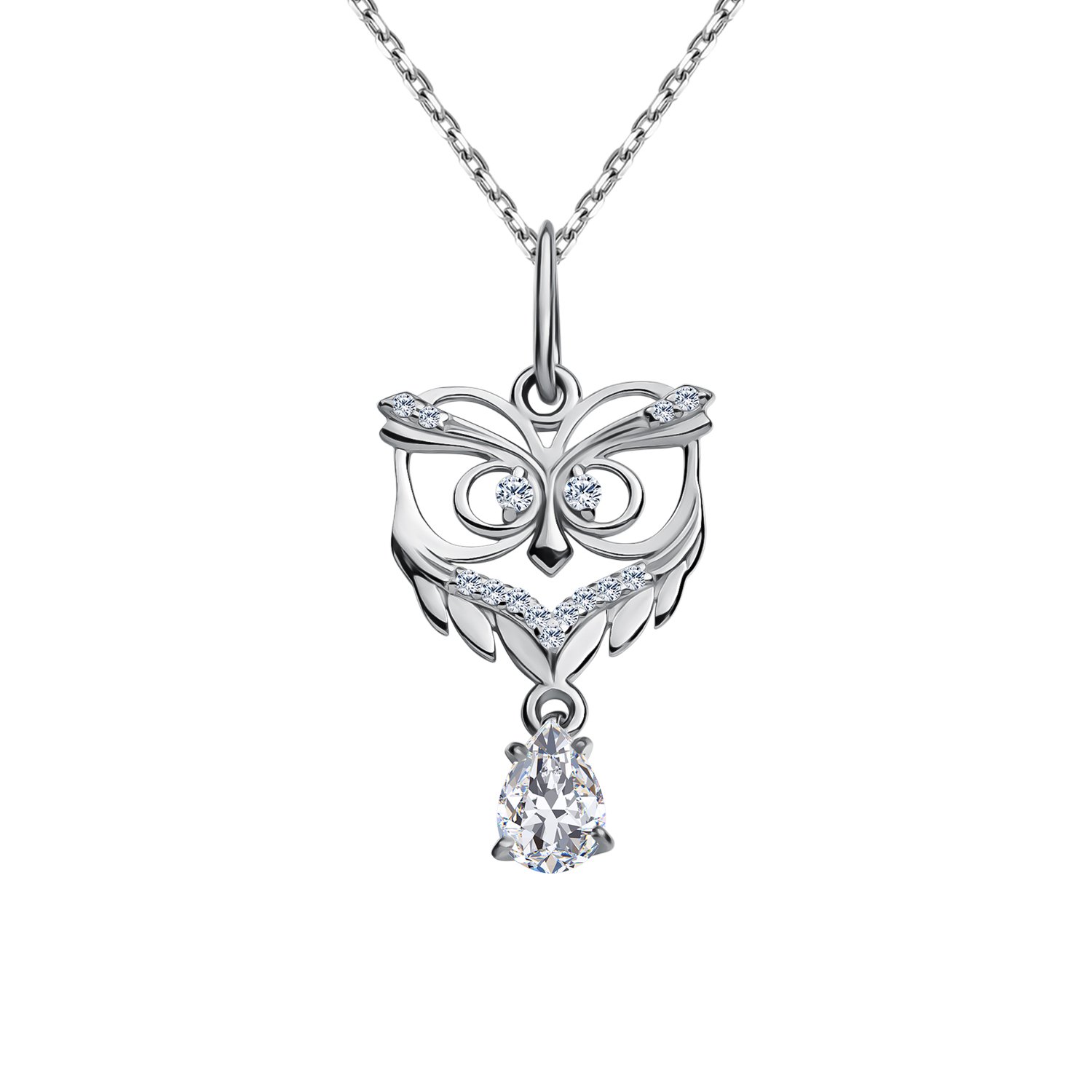 Серебряная подвеска с фианитами