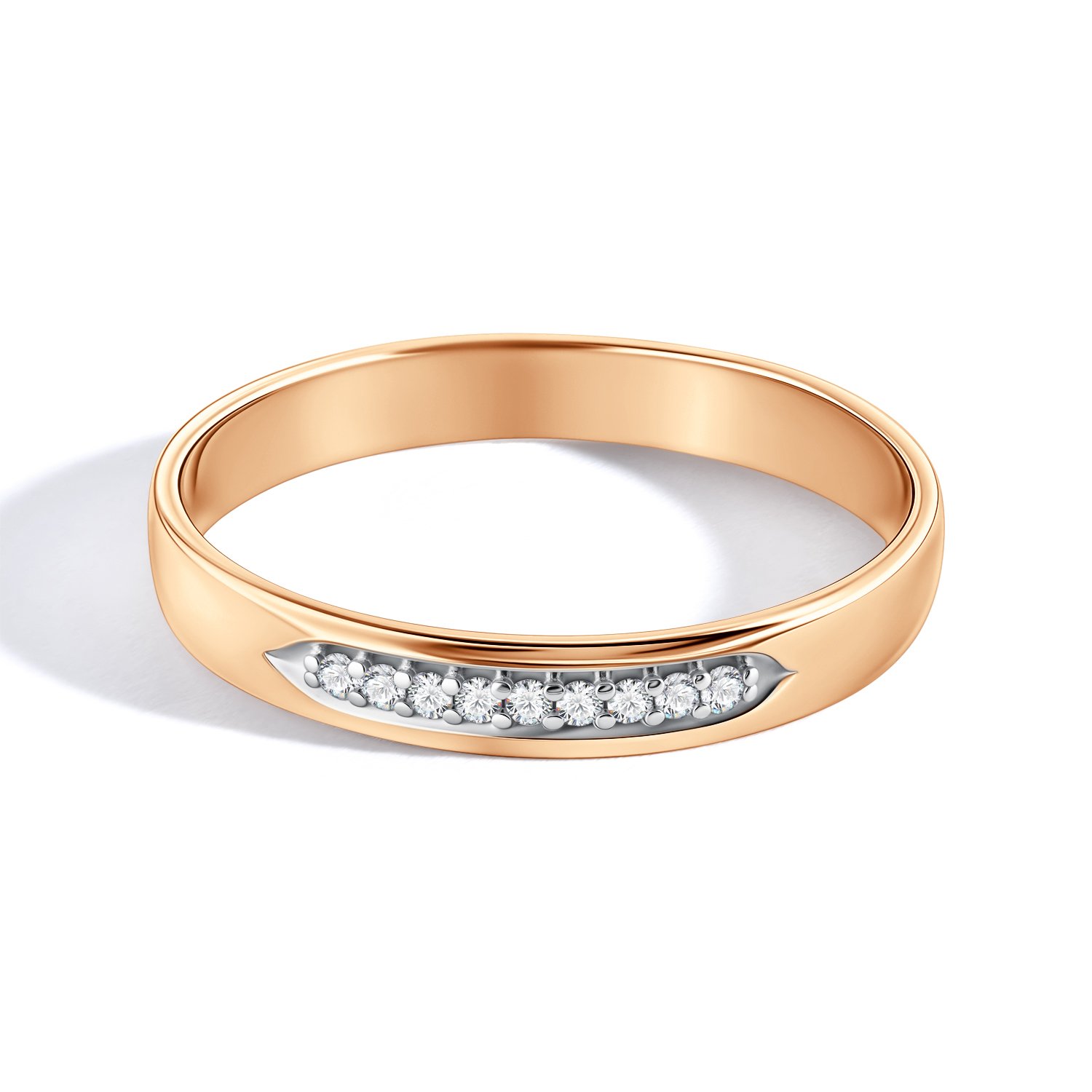 Золотое обручальное кольцо с бриллиантами