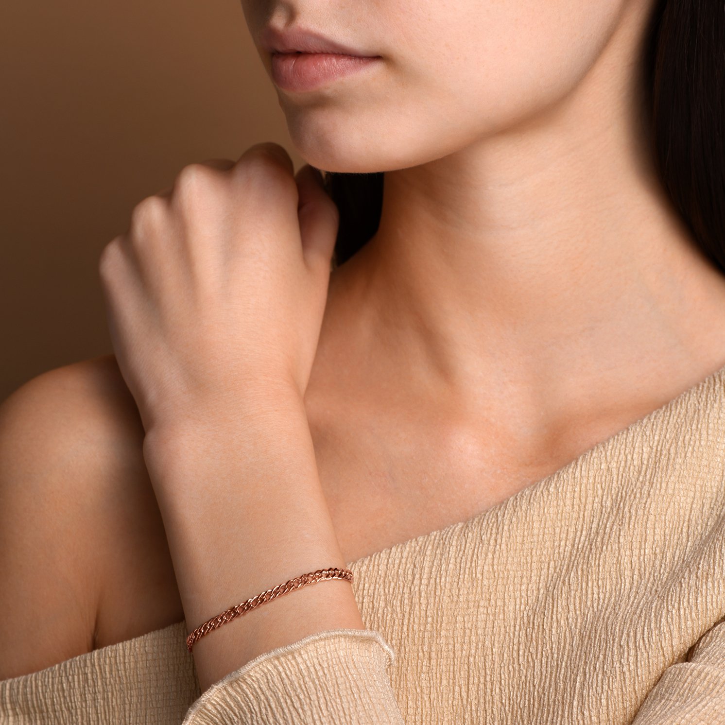 Золотой браслет облегченный